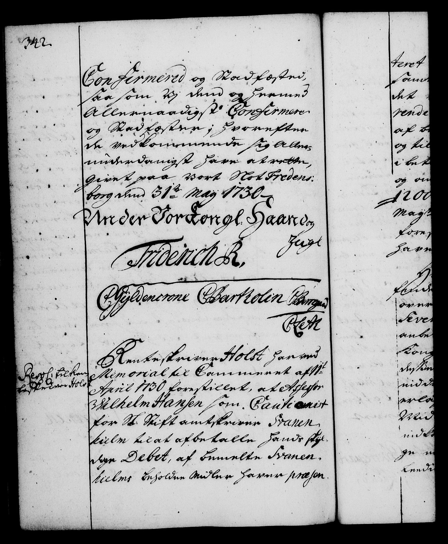 Rentekammeret, Kammerkanselliet, RA/EA-3111/G/Gg/Gga/L0003: Norsk ekspedisjonsprotokoll med register (merket RK 53.3), 1727-1734, s. 342