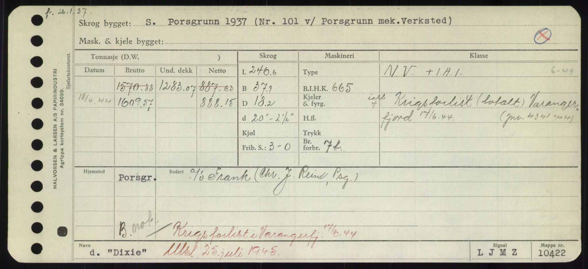 Sjøfartsdirektoratet med forløpere, Skipsmålingen, RA/S-1627/H/Hd/L0008: Fartøy, C-D, s. 531