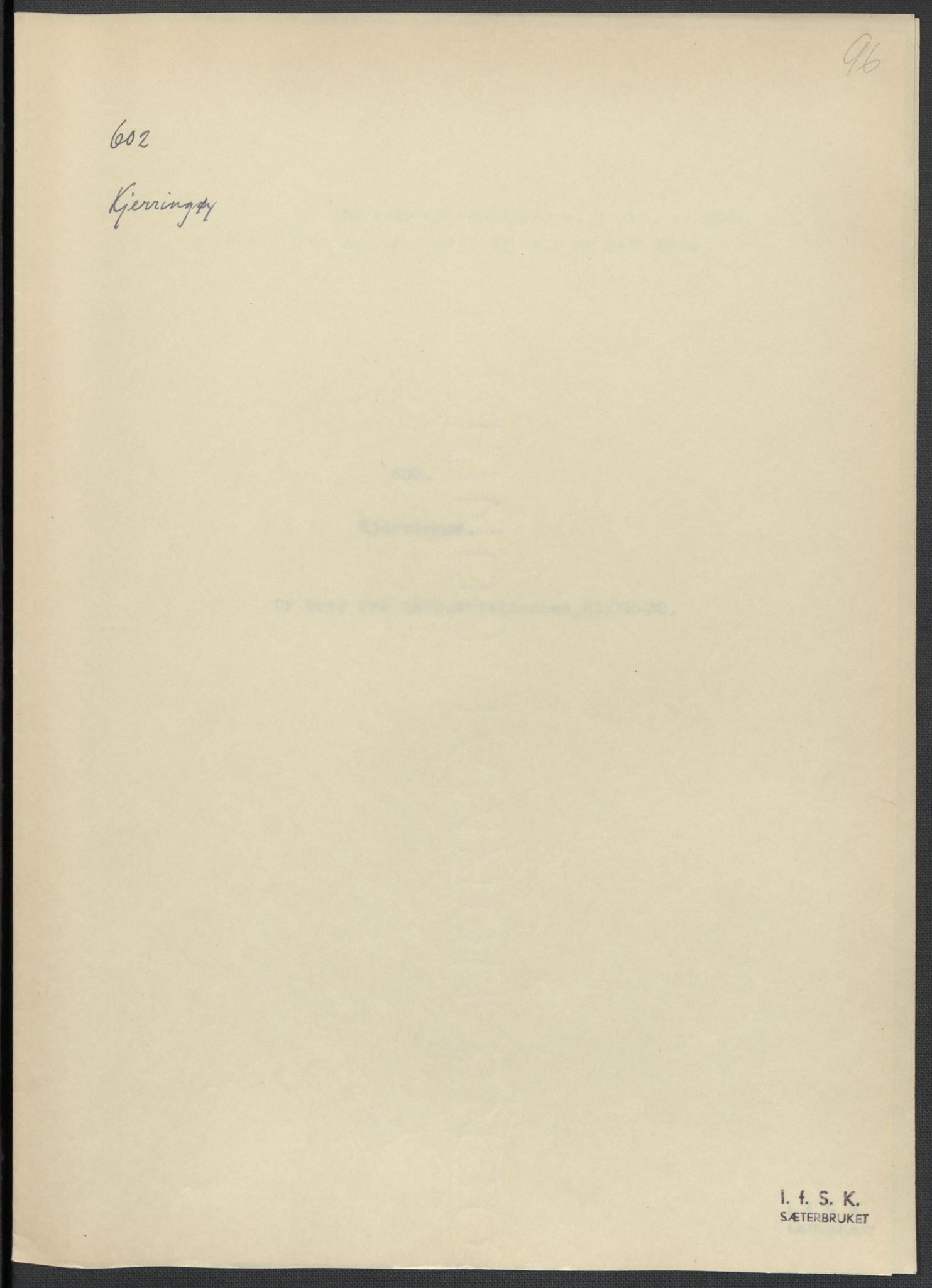 Instituttet for sammenlignende kulturforskning, AV/RA-PA-0424/F/Fc/L0016/0002: Eske B16: / Nordland (perm XLVII), 1932-1936, s. 96