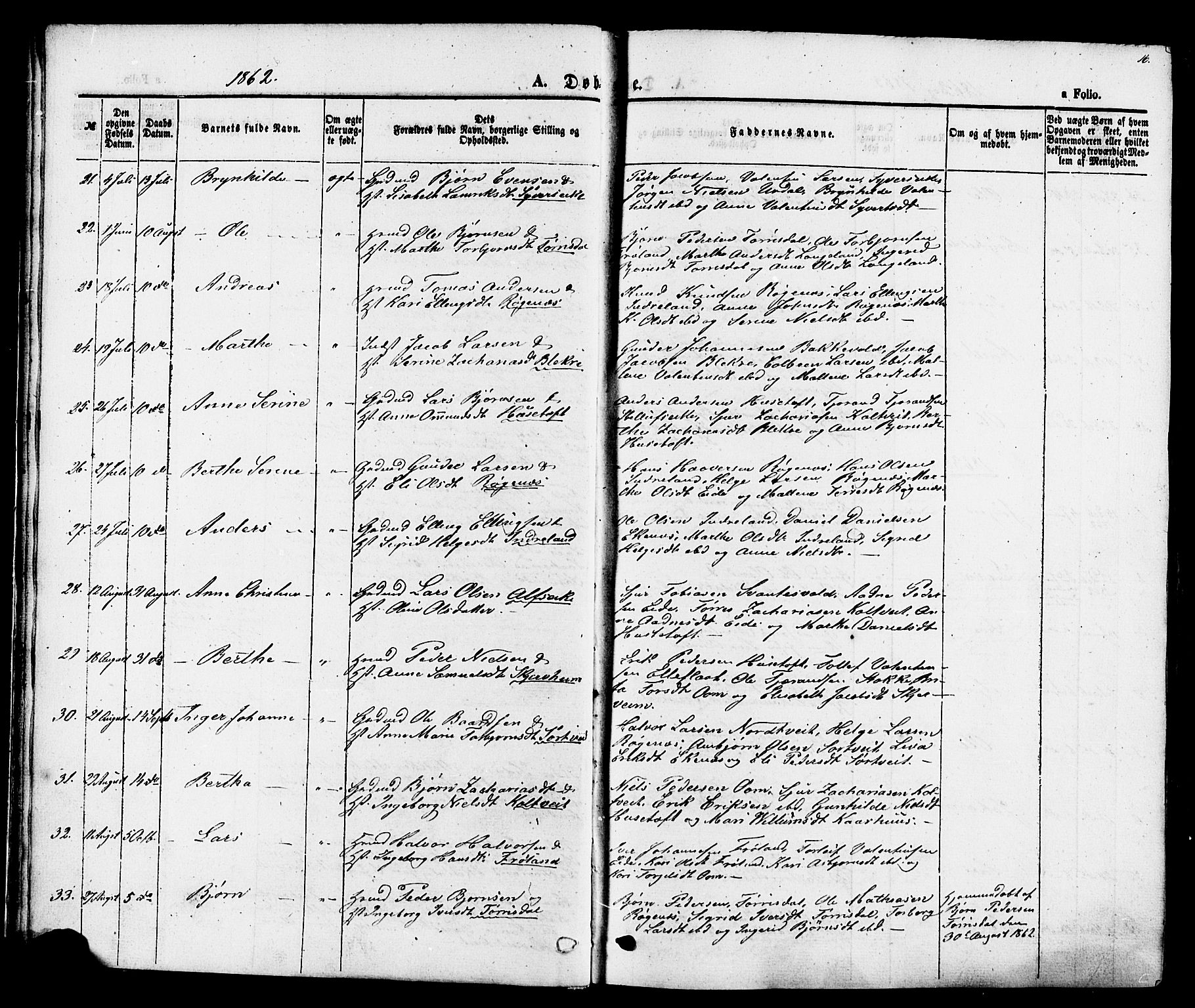 Skjold sokneprestkontor, AV/SAST-A-101847/H/Ha/Haa/L0007: Ministerialbok nr. A 7, 1857-1882, s. 16