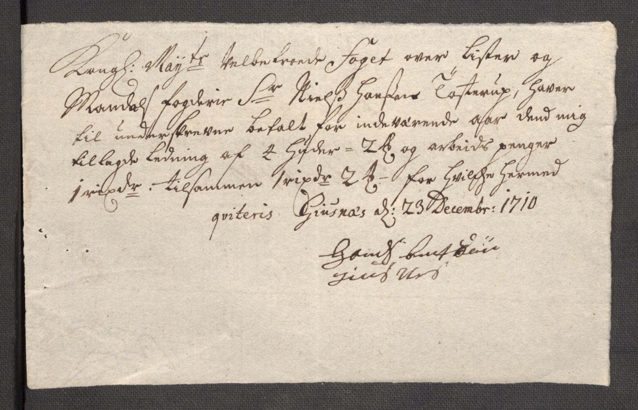 Rentekammeret inntil 1814, Reviderte regnskaper, Fogderegnskap, AV/RA-EA-4092/R43/L2553: Fogderegnskap Lista og Mandal, 1710, s. 103