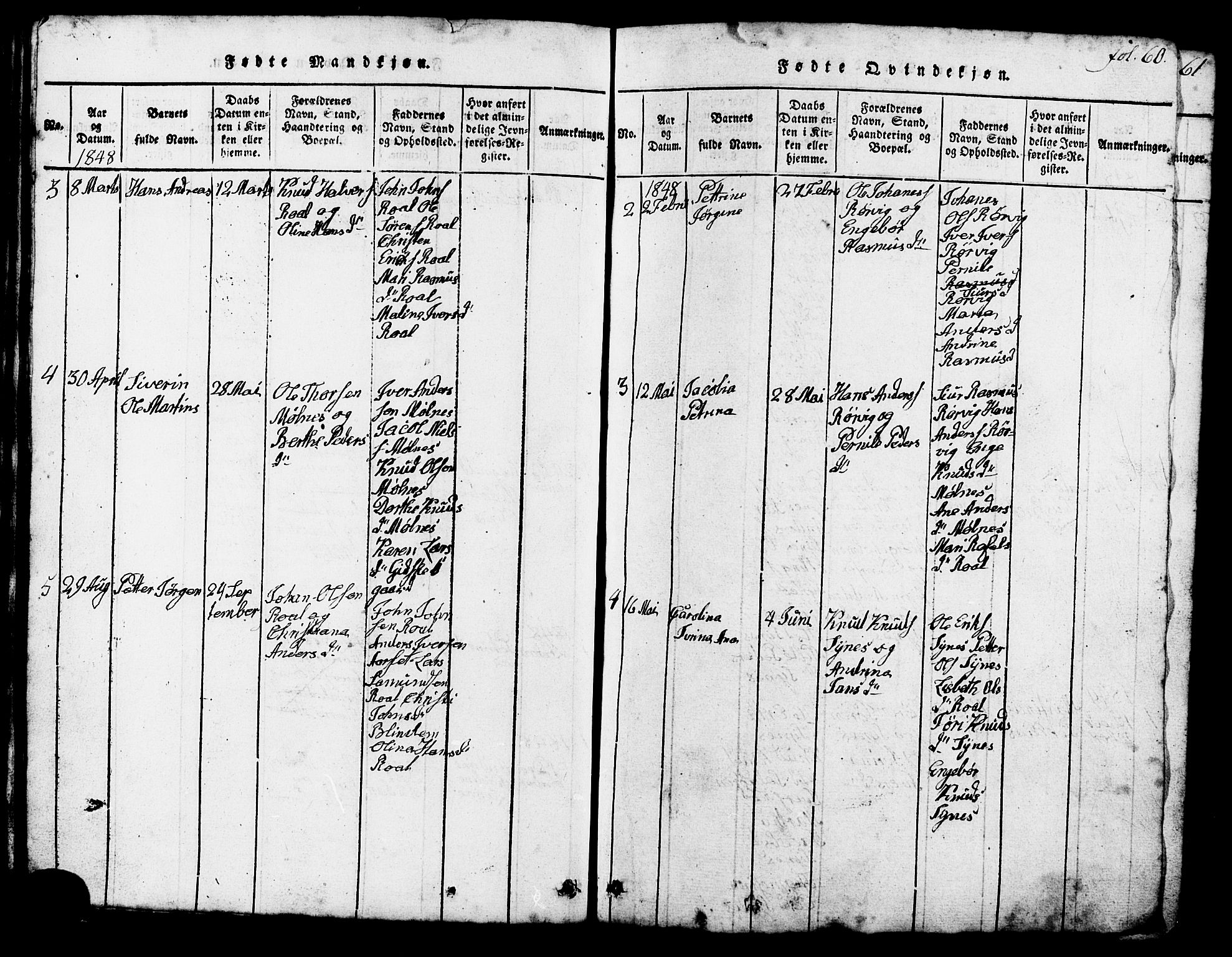 Ministerialprotokoller, klokkerbøker og fødselsregistre - Møre og Romsdal, AV/SAT-A-1454/537/L0520: Klokkerbok nr. 537C01, 1819-1868, s. 60