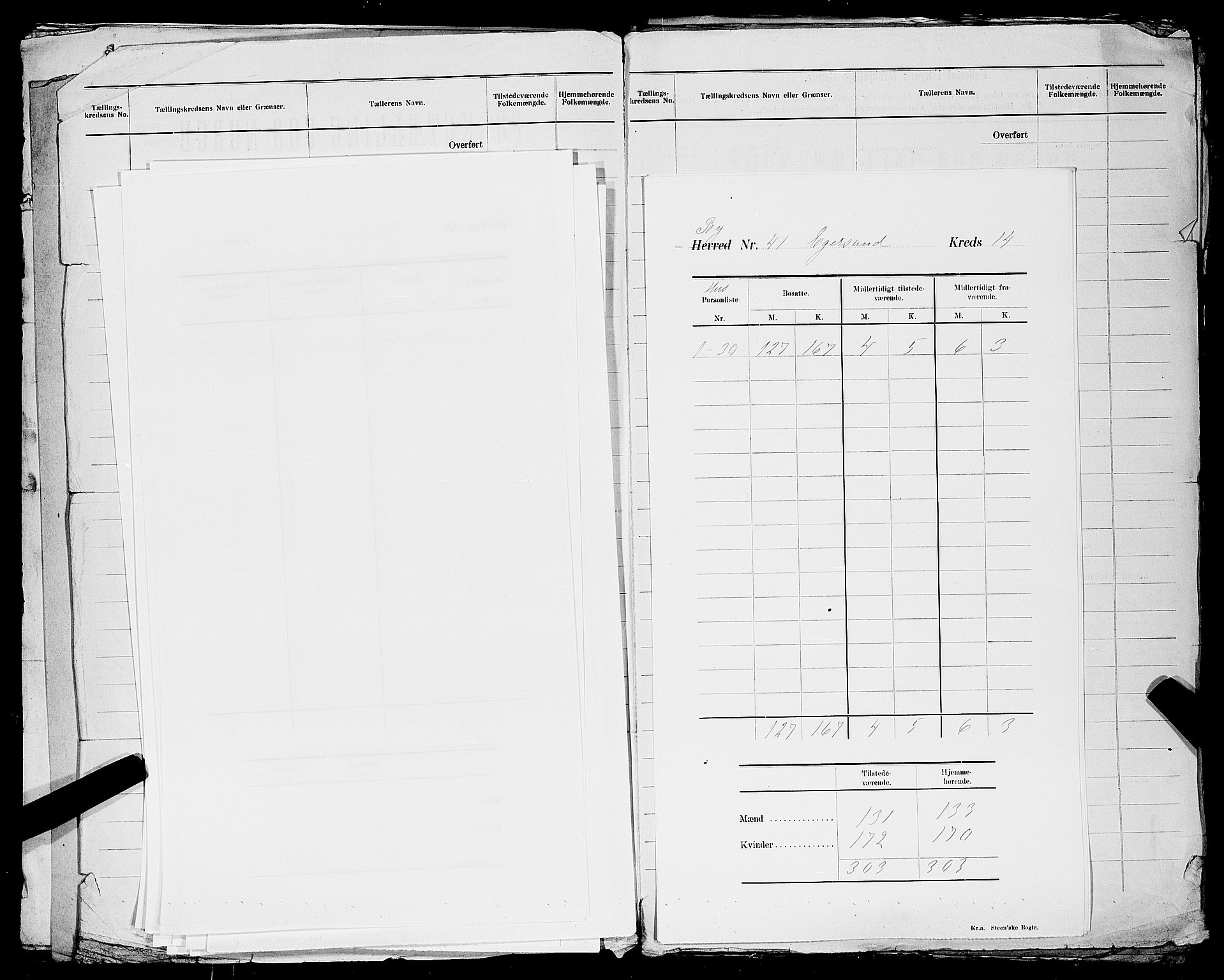 SAST, Folketelling 1900 for 1101 Egersund ladested, 1900, s. 17