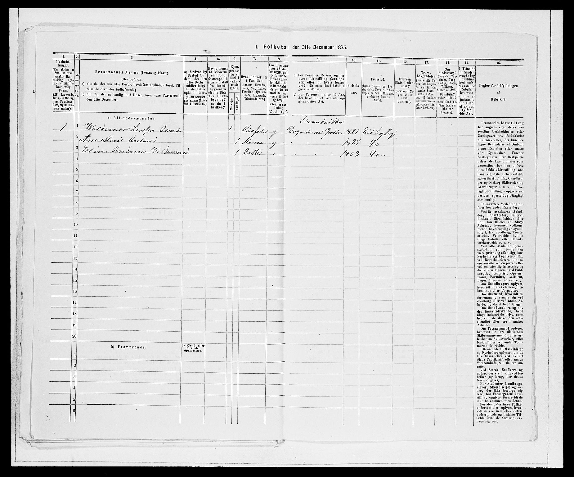 SAB, Folketelling 1875 for 1443P Eid prestegjeld, 1875, s. 668