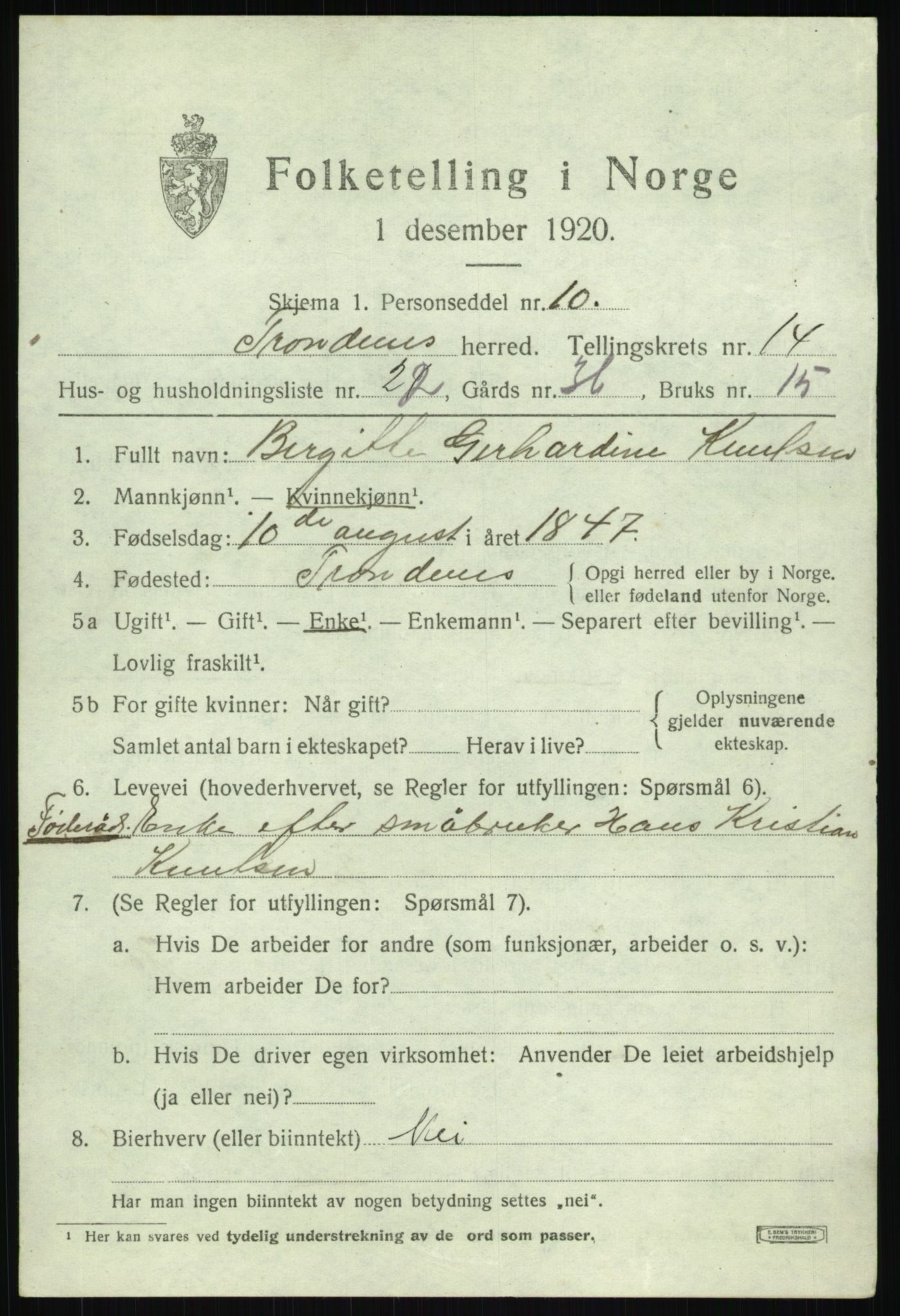 SATØ, Folketelling 1920 for 1914 Trondenes herred, 1920, s. 10231