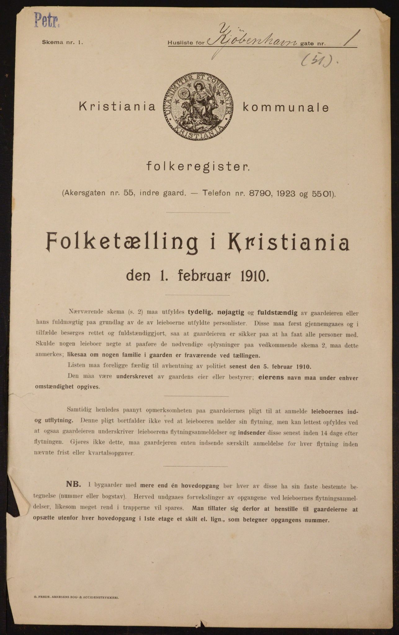 OBA, Kommunal folketelling 1.2.1910 for Kristiania, 1910, s. 49837