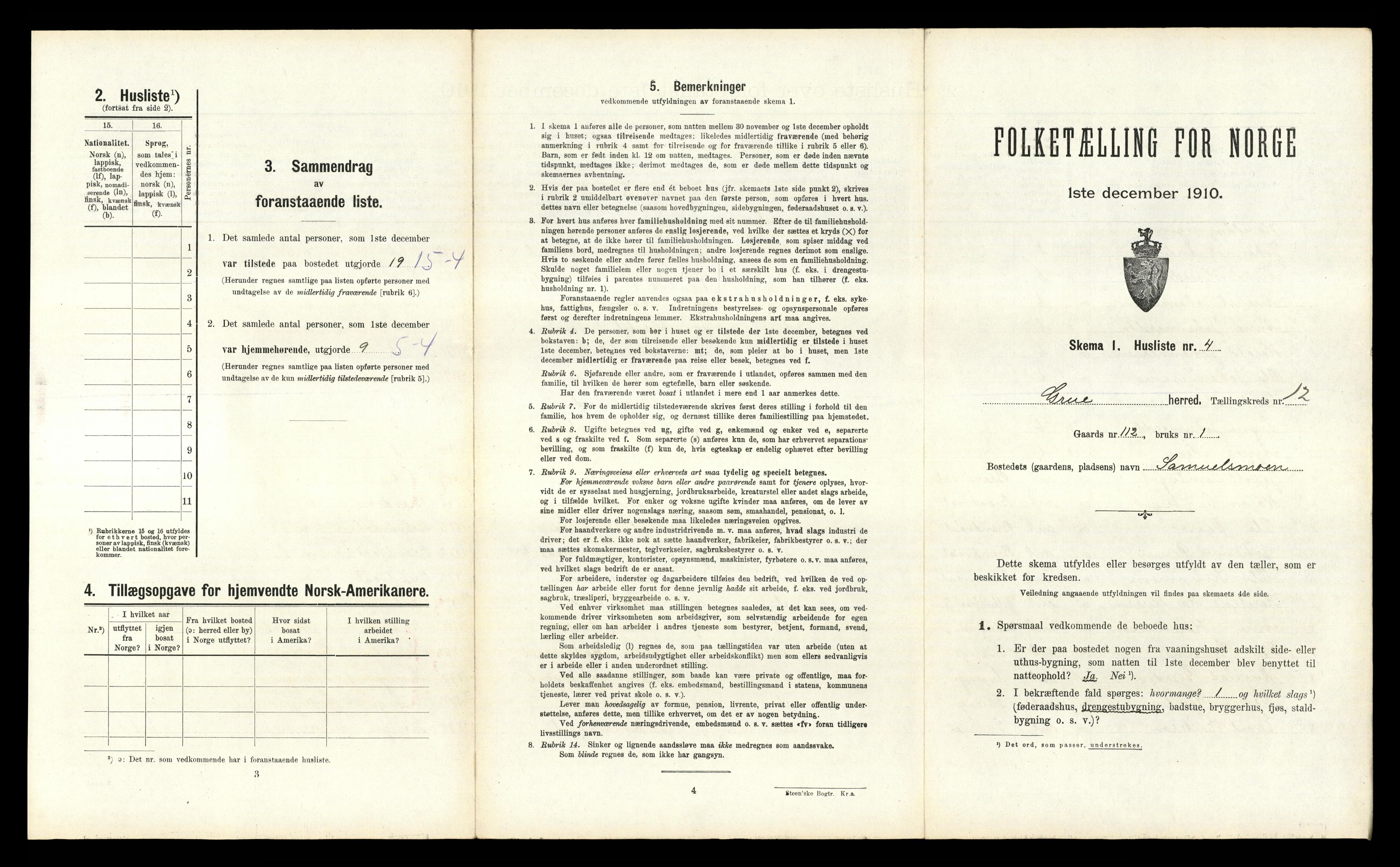 RA, Folketelling 1910 for 0423 Grue herred, 1910, s. 1523