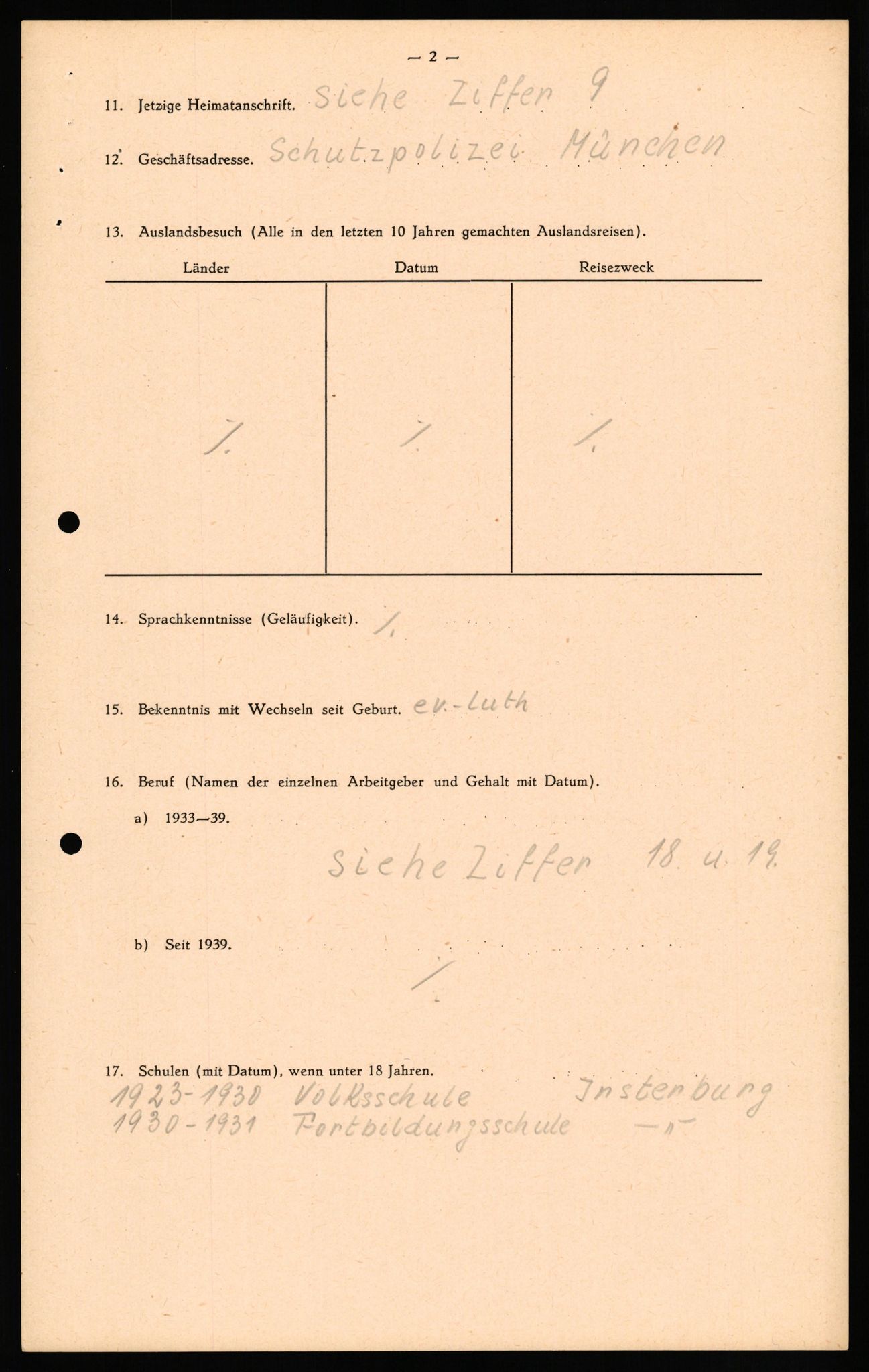 Forsvaret, Forsvarets overkommando II, RA/RAFA-3915/D/Db/L0026: CI Questionaires. Tyske okkupasjonsstyrker i Norge. Tyskere., 1945-1946, s. 146