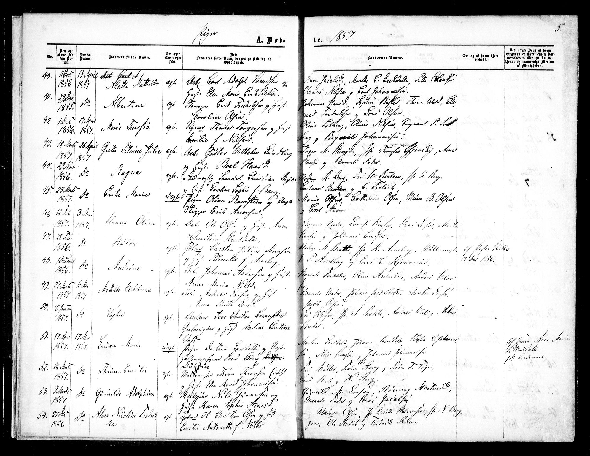 Halden prestekontor Kirkebøker, AV/SAO-A-10909/F/Fa/L0007: Ministerialbok nr. I 7, 1857-1865, s. 5