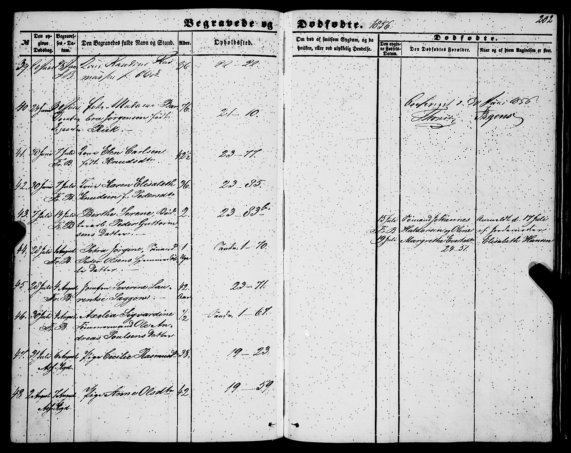 Korskirken sokneprestembete, SAB/A-76101/H/Haa: Ministerialbok nr. E 2, 1848-1862, s. 202