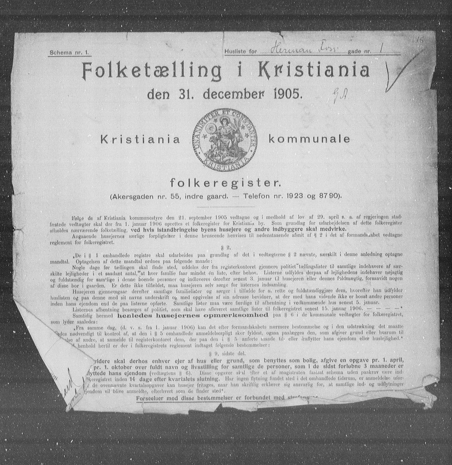 OBA, Kommunal folketelling 31.12.1905 for Kristiania kjøpstad, 1905, s. 20040