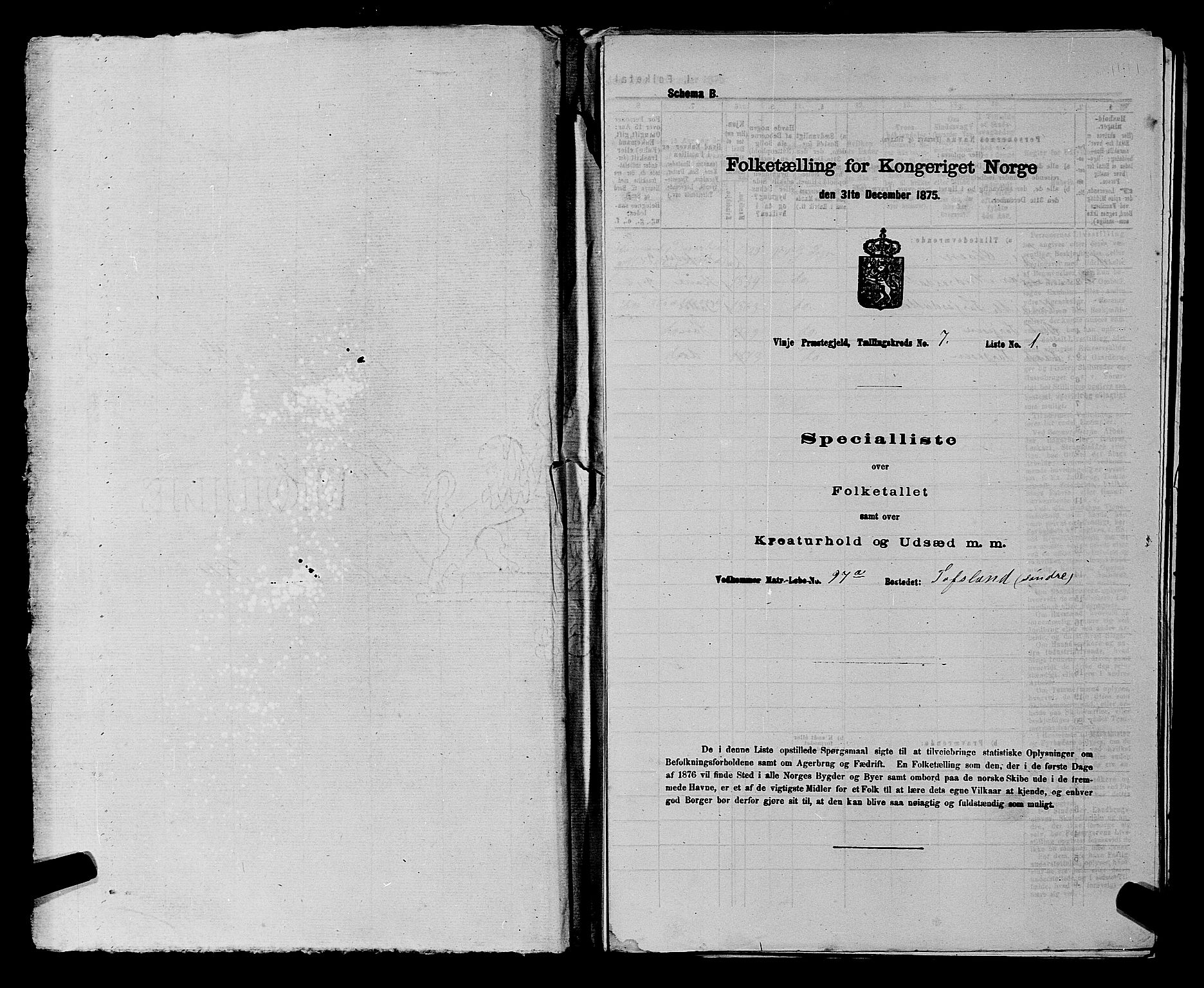 SAKO, Folketelling 1875 for 0834P Vinje prestegjeld, 1875, s. 492