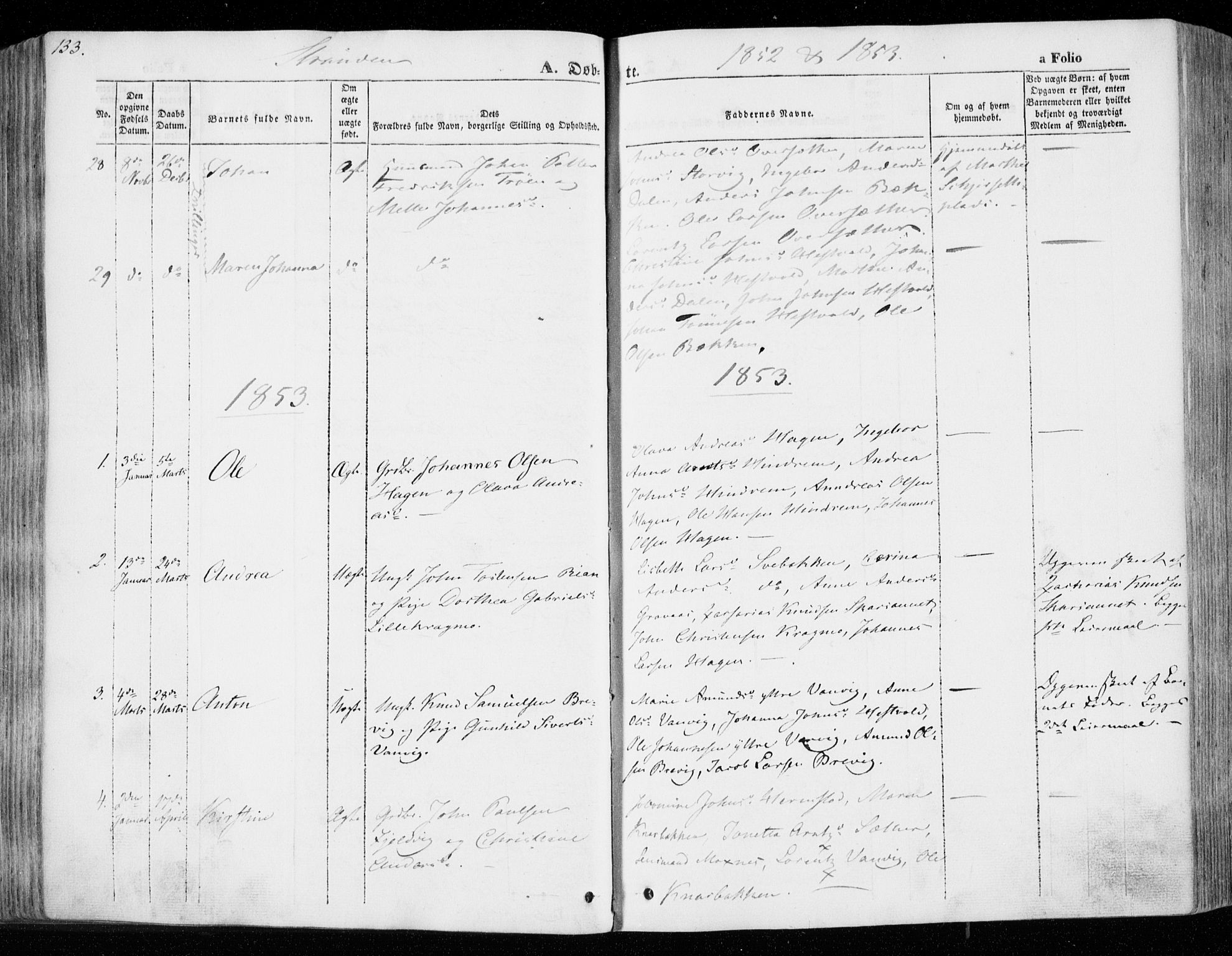 Ministerialprotokoller, klokkerbøker og fødselsregistre - Nord-Trøndelag, AV/SAT-A-1458/701/L0007: Ministerialbok nr. 701A07 /2, 1842-1854, s. 133