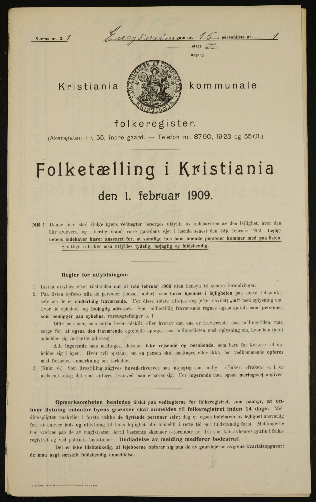 OBA, Kommunal folketelling 1.2.1909 for Kristiania kjøpstad, 1909, s. 19828