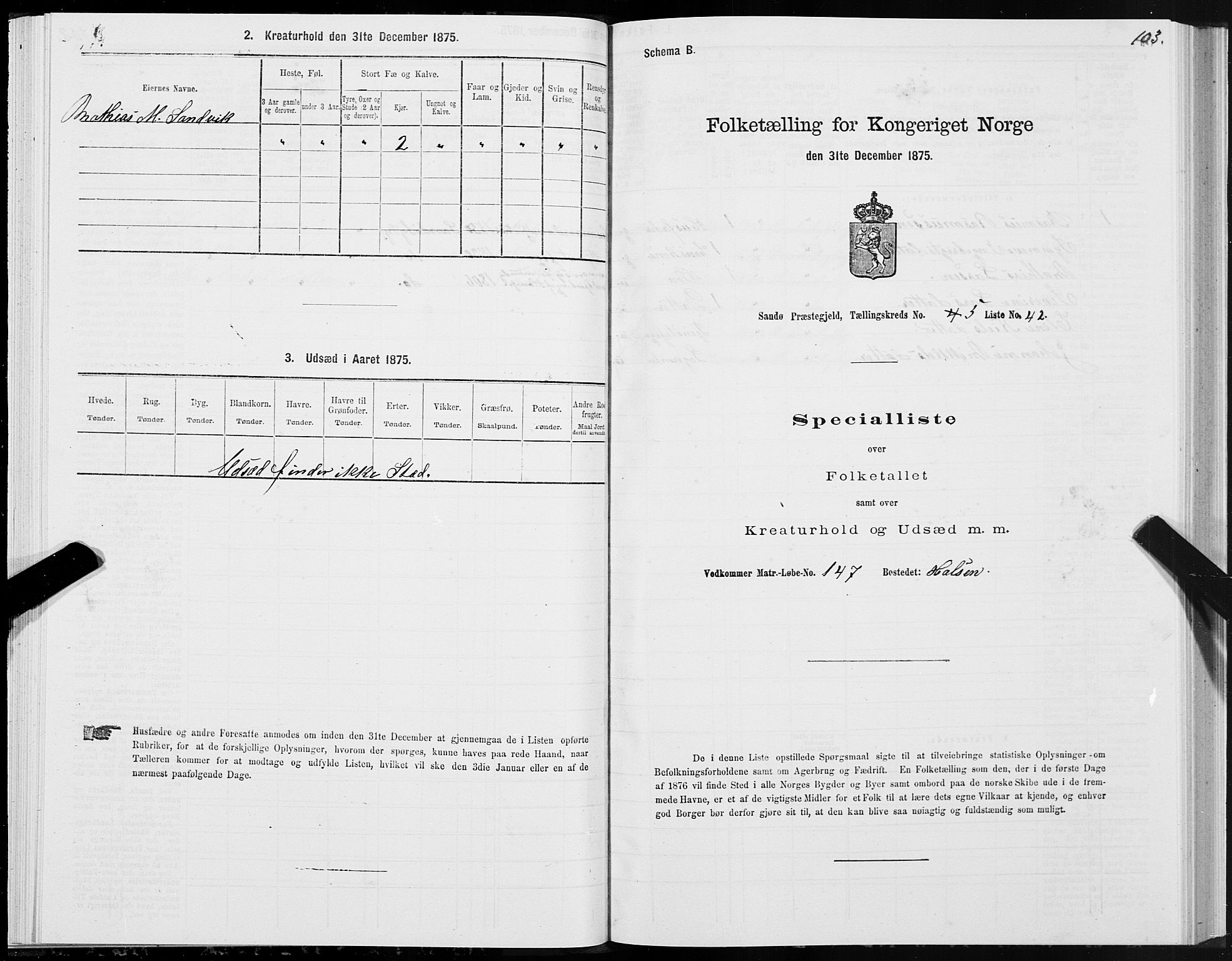 SAT, Folketelling 1875 for 1514P Sande prestegjeld, 1875, s. 3103