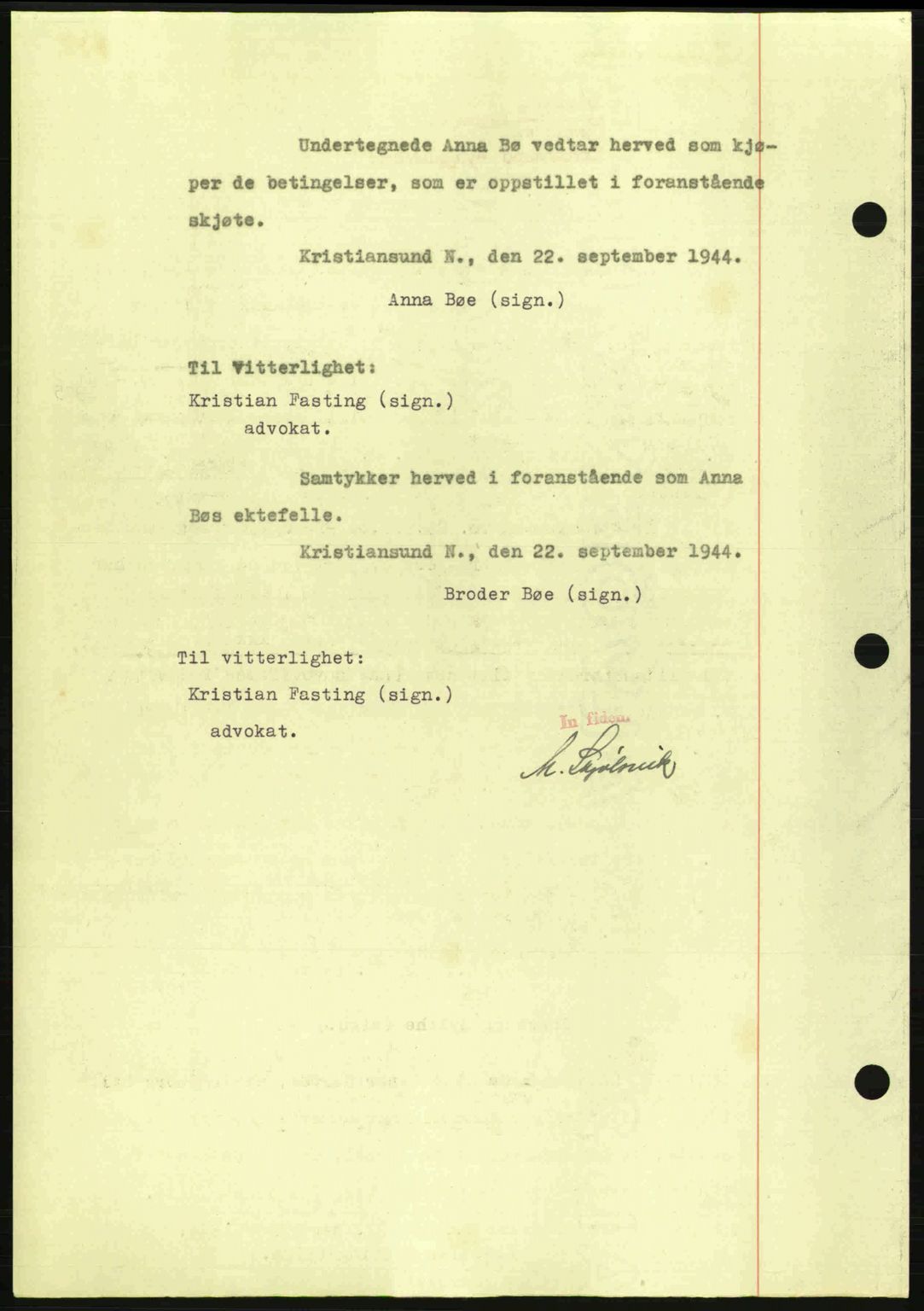 Kristiansund byfogd, AV/SAT-A-4587/A/27: Pantebok nr. 34, 1941-1945, Dagboknr: 730/1944