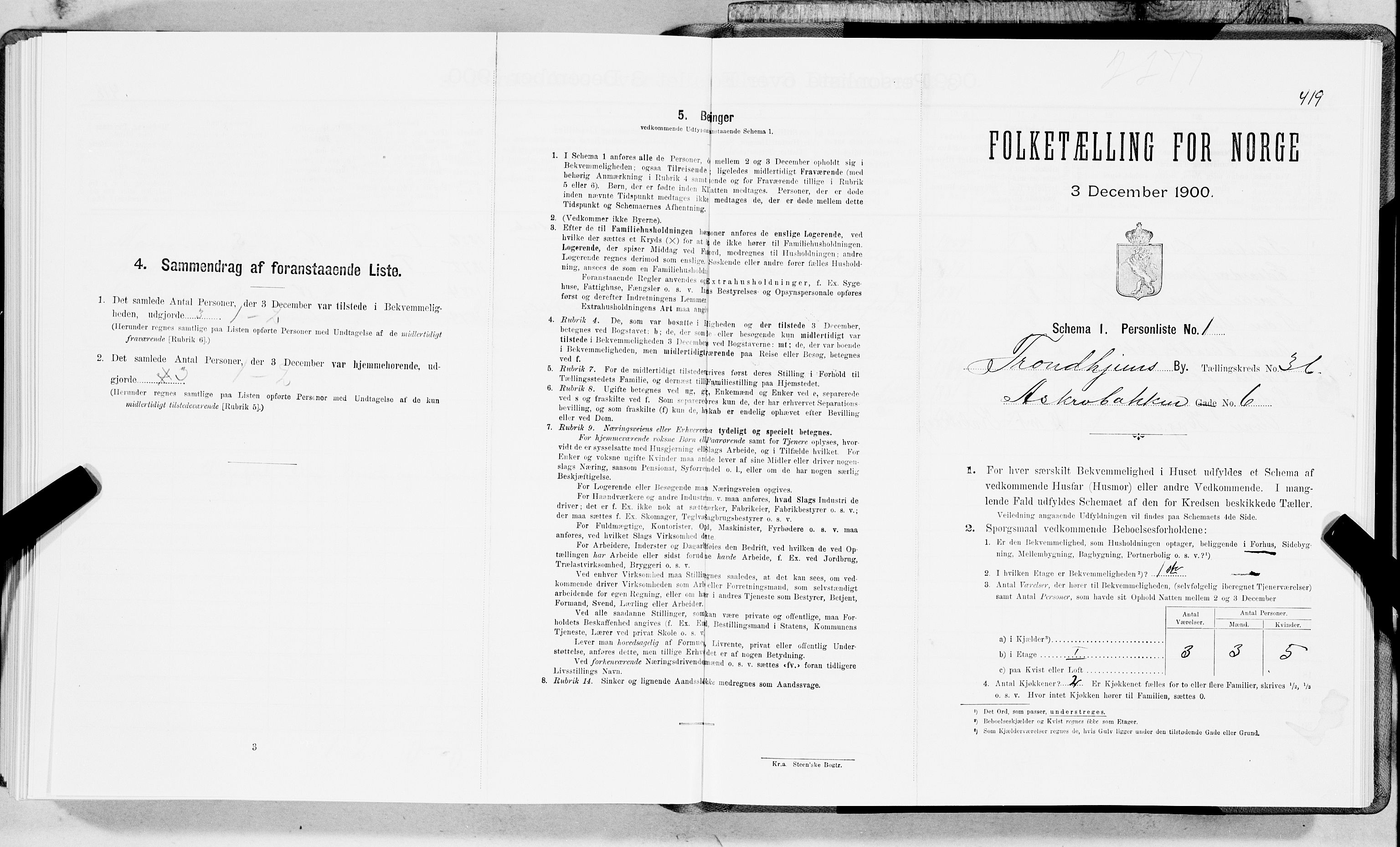 SAT, Folketelling 1900 for 1601 Trondheim kjøpstad, 1900, s. 6186