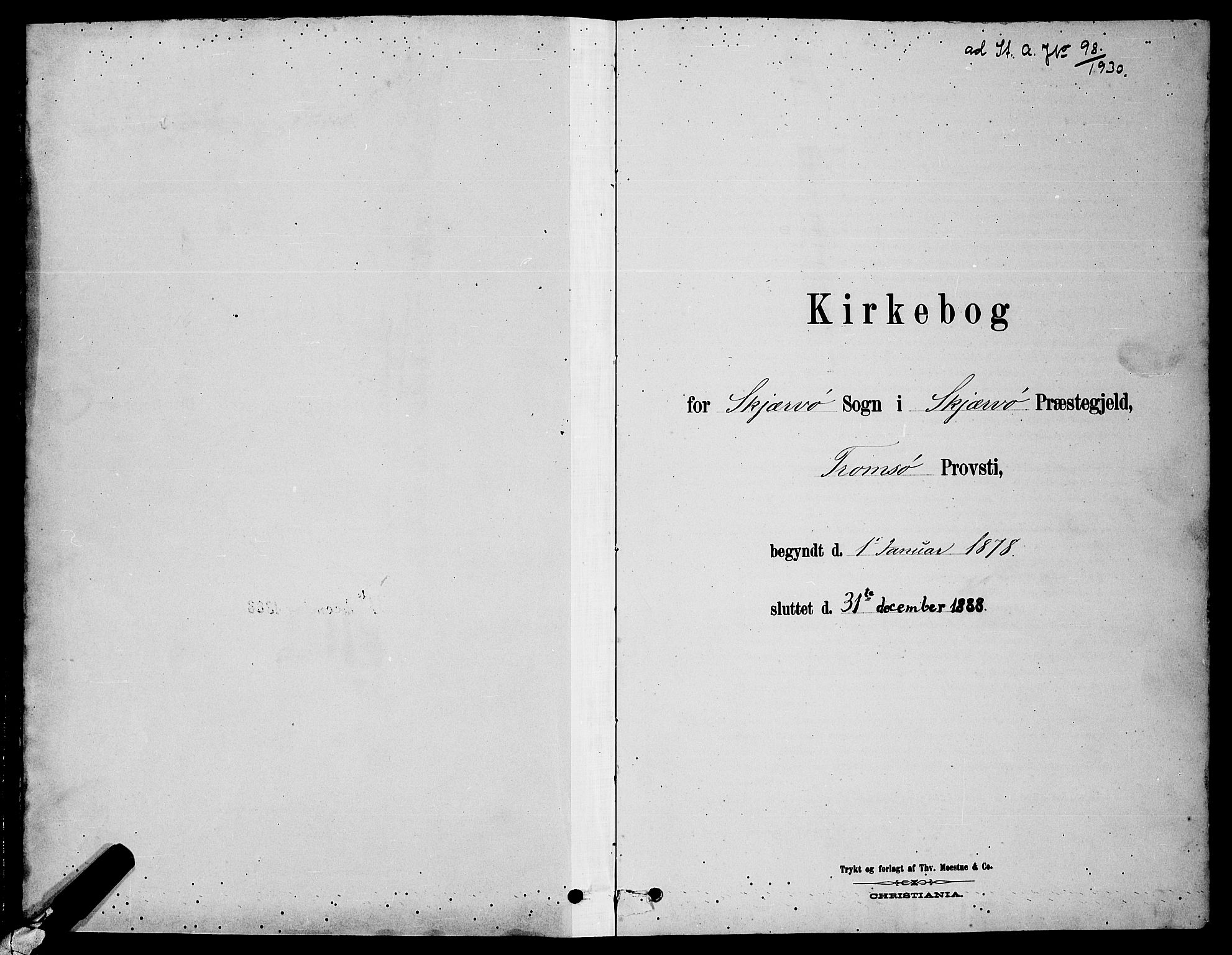 Skjervøy sokneprestkontor, AV/SATØ-S-1300/H/Ha/Hab/L0006klokker: Klokkerbok nr. 6, 1878-1888