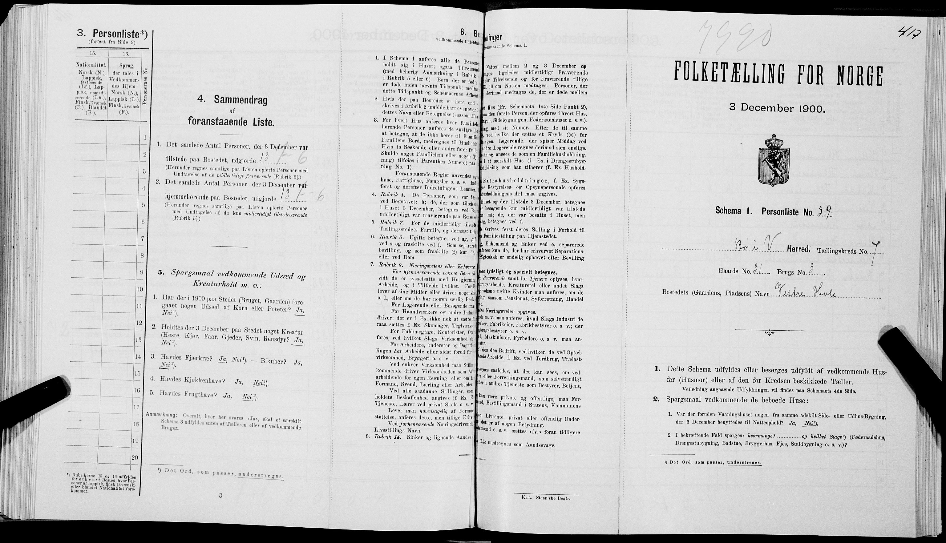 SAT, Folketelling 1900 for 1867 Bø herred, 1900, s. 828