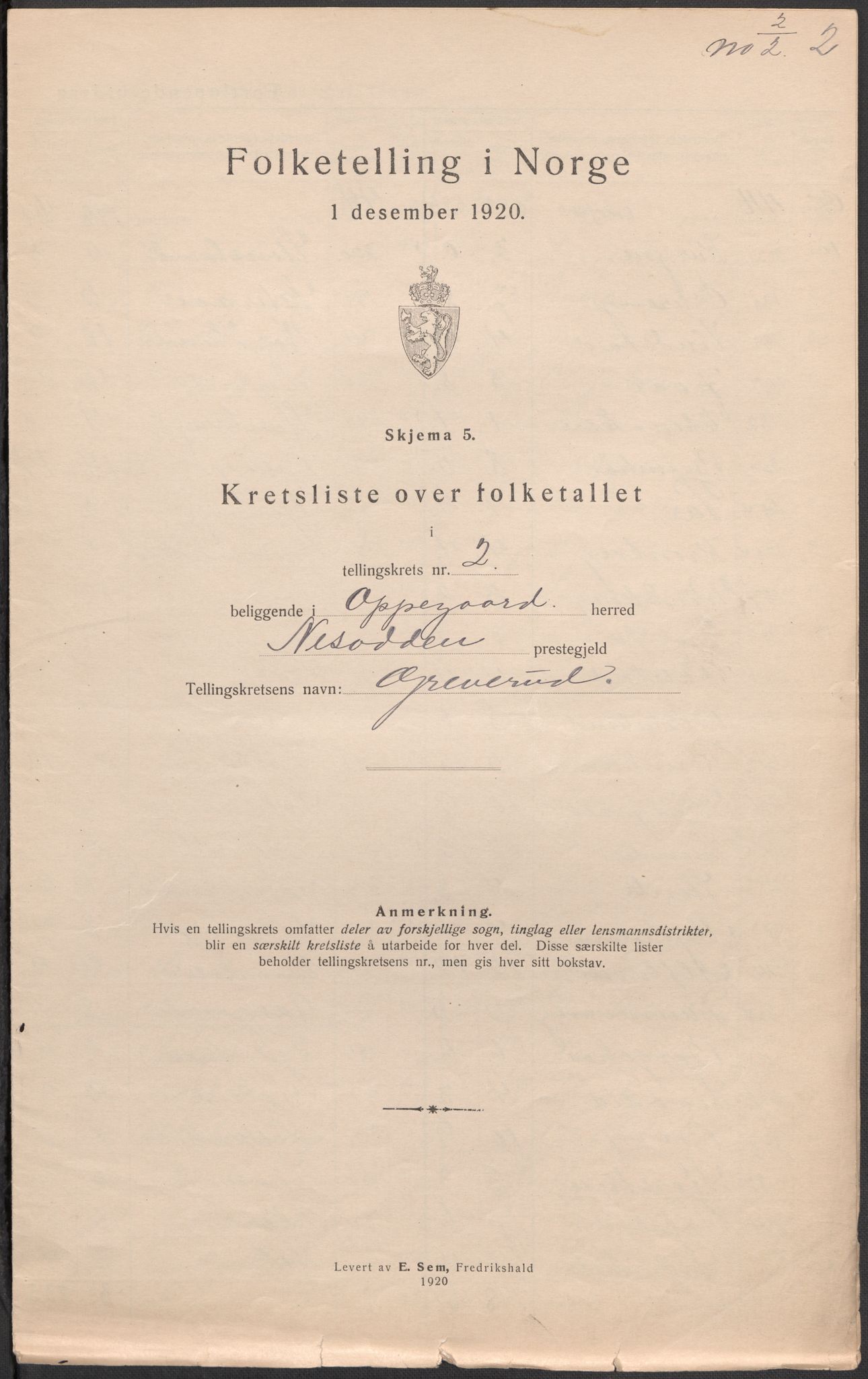 SAO, Folketelling 1920 for 0217 Oppegård herred, 1920, s. 11