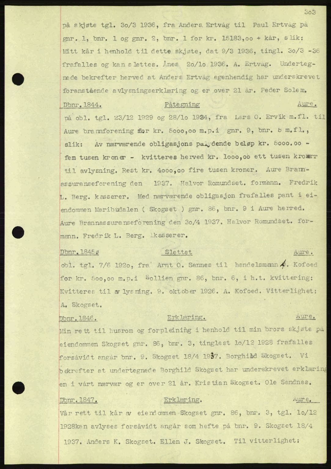Nordmøre sorenskriveri, SAT/A-4132/1/2/2Ca: Pantebok nr. C80, 1936-1939, Dagboknr: 1844/1937