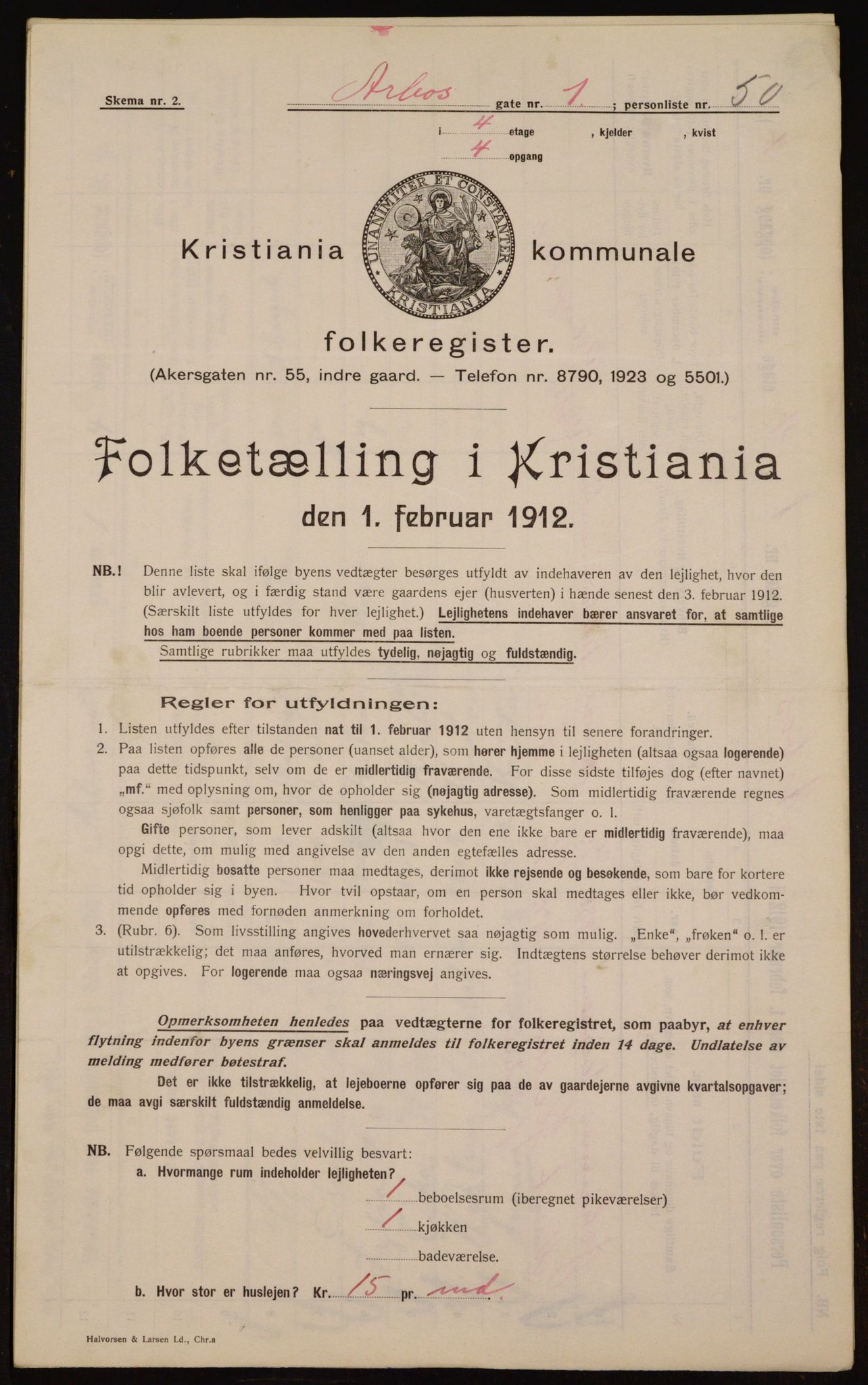 OBA, Kommunal folketelling 1.2.1912 for Kristiania, 1912, s. 1637