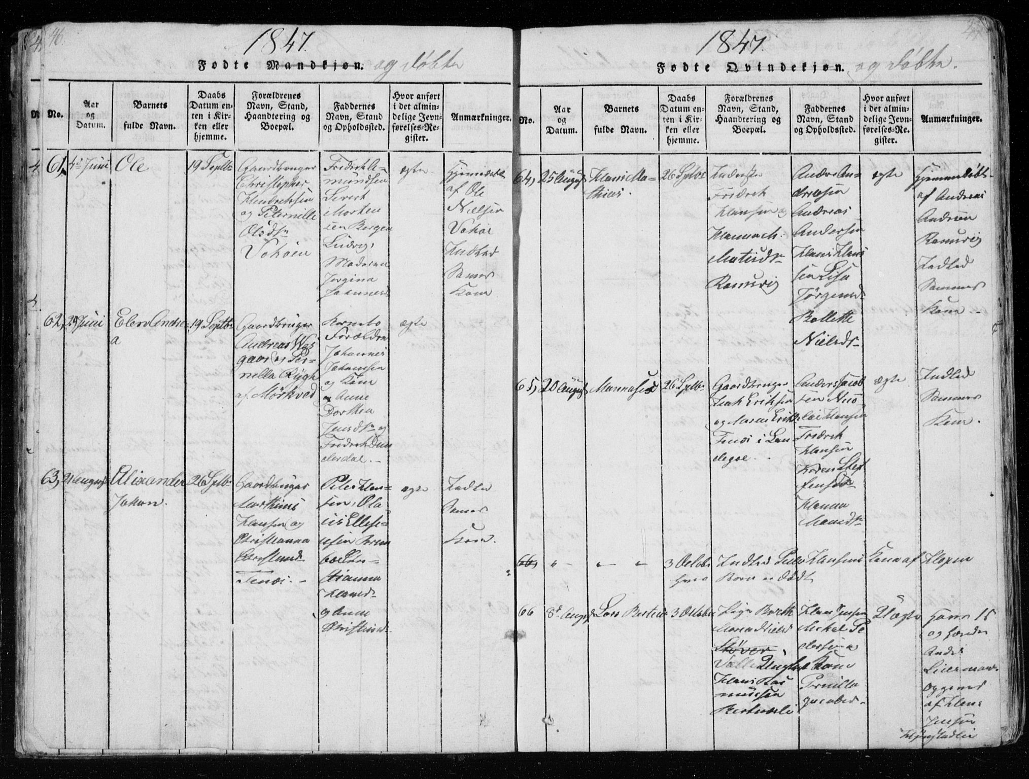 Ministerialprotokoller, klokkerbøker og fødselsregistre - Nordland, AV/SAT-A-1459/801/L0026: Klokkerbok nr. 801C01, 1820-1855, s. 46-47