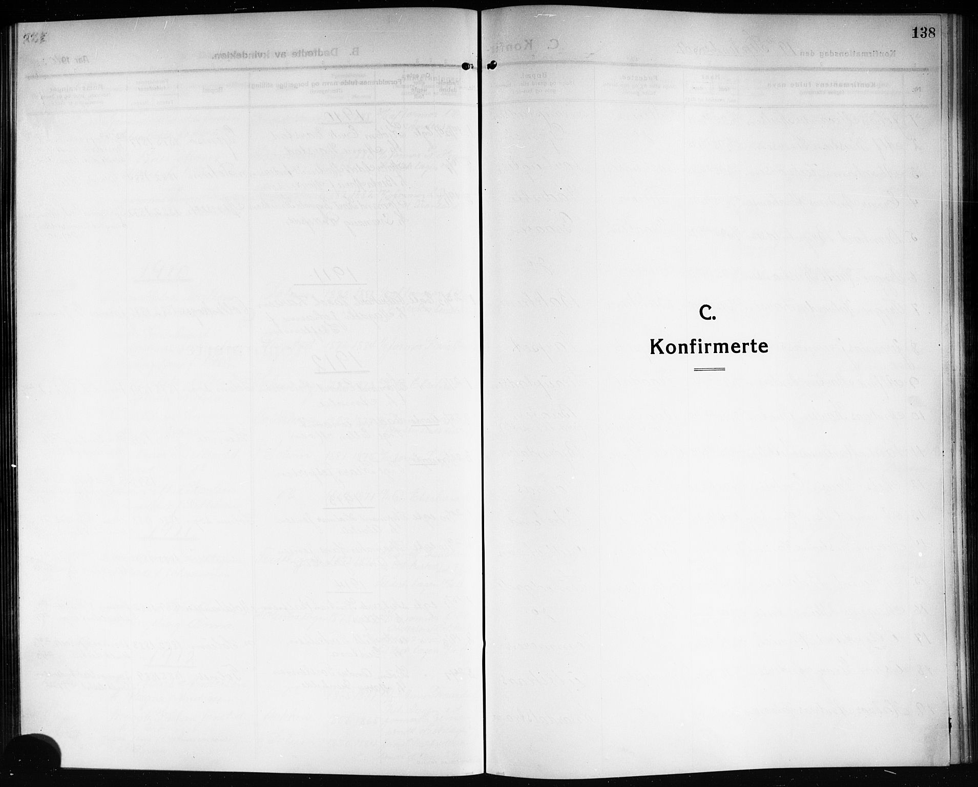 Solum kirkebøker, AV/SAKO-A-306/G/Ga/L0009: Klokkerbok nr. I 9, 1909-1922, s. 138