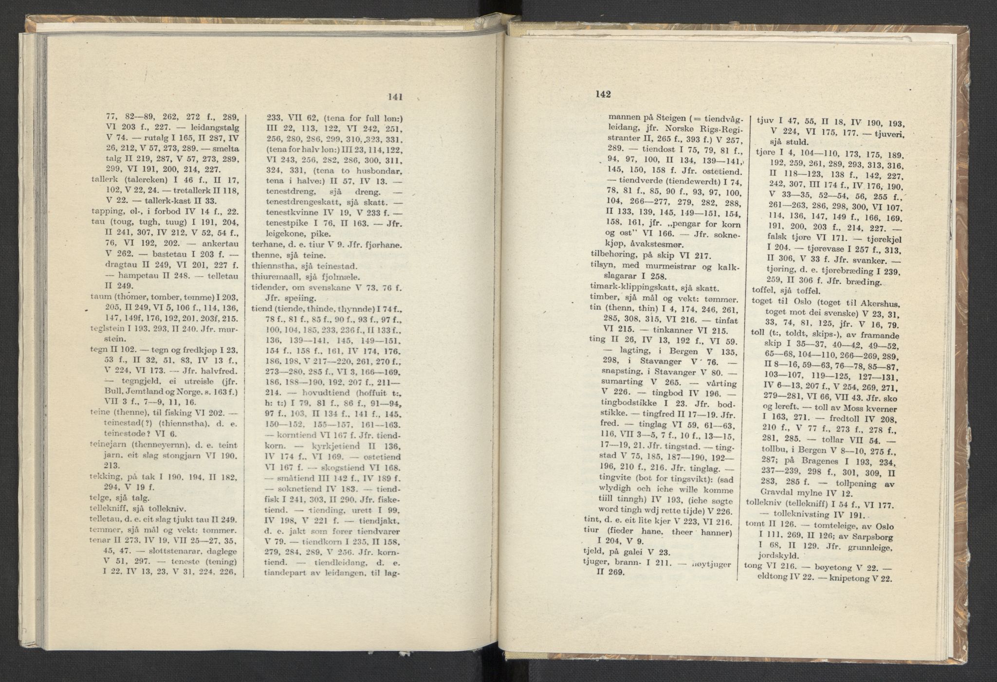 Publikasjoner utgitt av Arkivverket, PUBL/PUBL-001/C/0008: Sakregister, 1548-1567, s. 141-142
