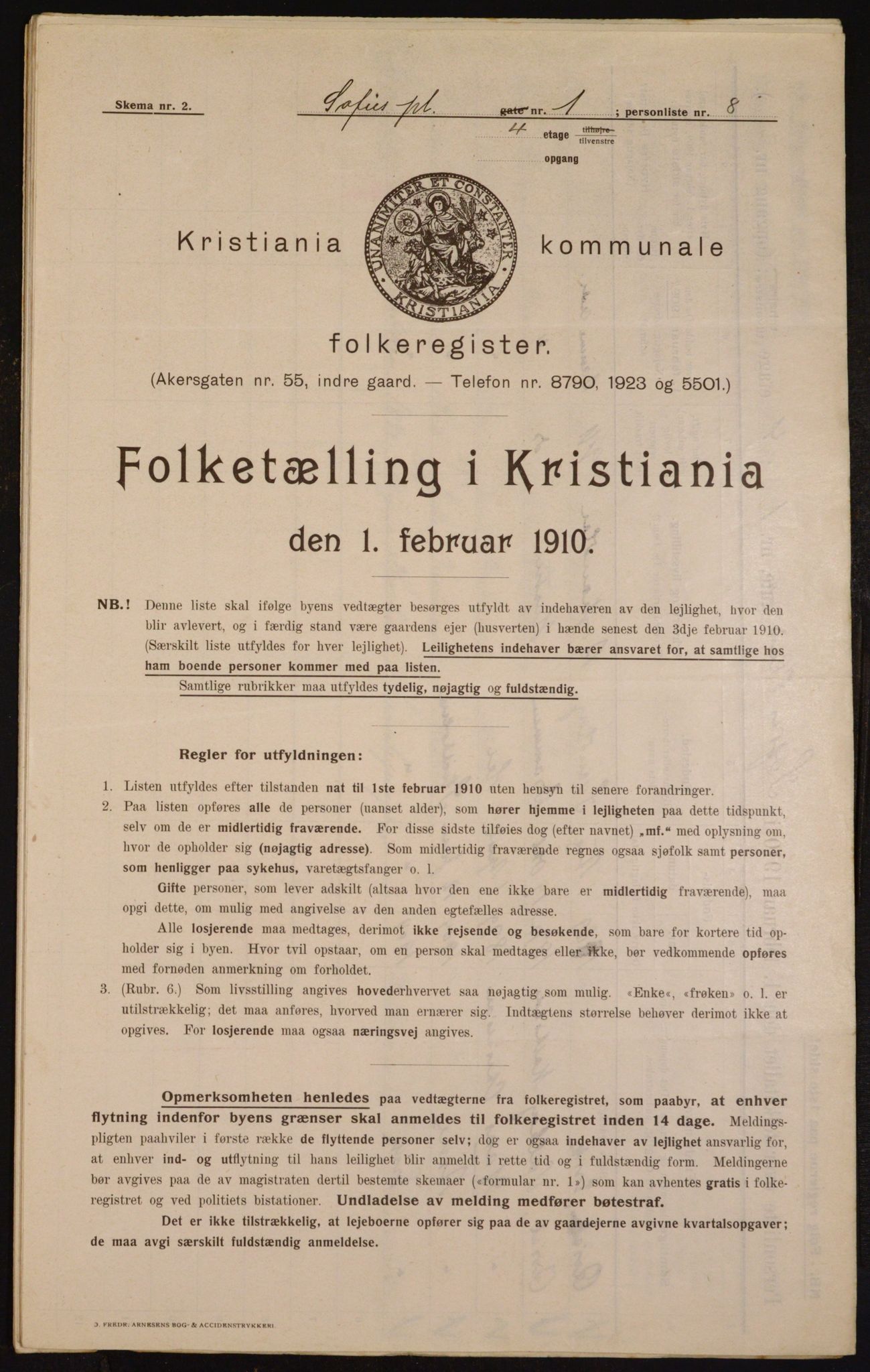 OBA, Kommunal folketelling 1.2.1910 for Kristiania, 1910, s. 94681