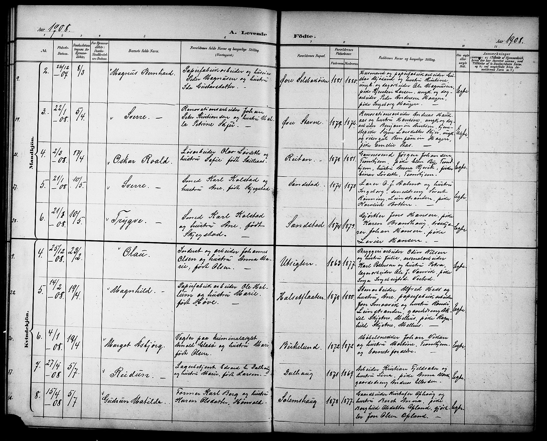 Ministerialprotokoller, klokkerbøker og fødselsregistre - Sør-Trøndelag, AV/SAT-A-1456/611/L0355: Klokkerbok nr. 611C03, 1897-1914