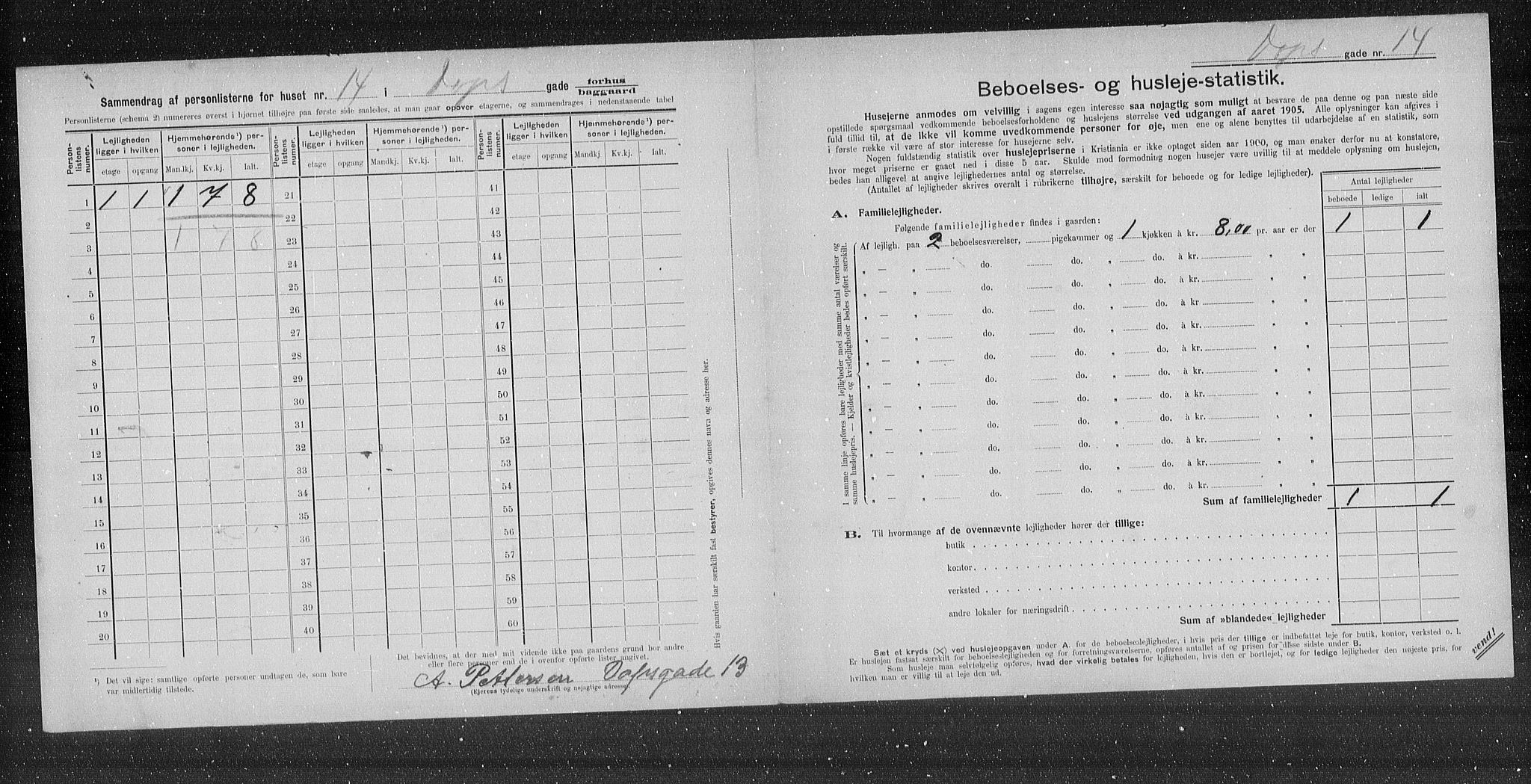 OBA, Kommunal folketelling 31.12.1905 for Kristiania kjøpstad, 1905, s. 8315