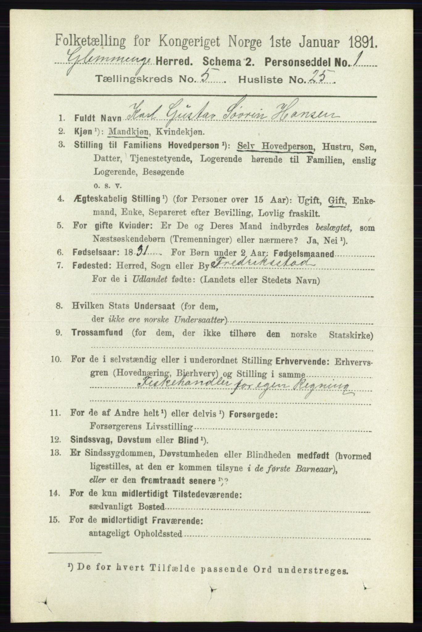 RA, Folketelling 1891 for 0132 Glemmen herred, 1891, s. 6232