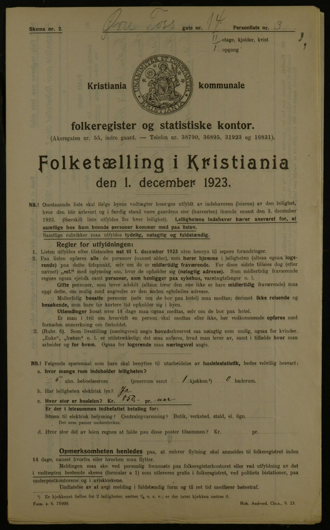 OBA, Kommunal folketelling 1.12.1923 for Kristiania, 1923, s. 143024