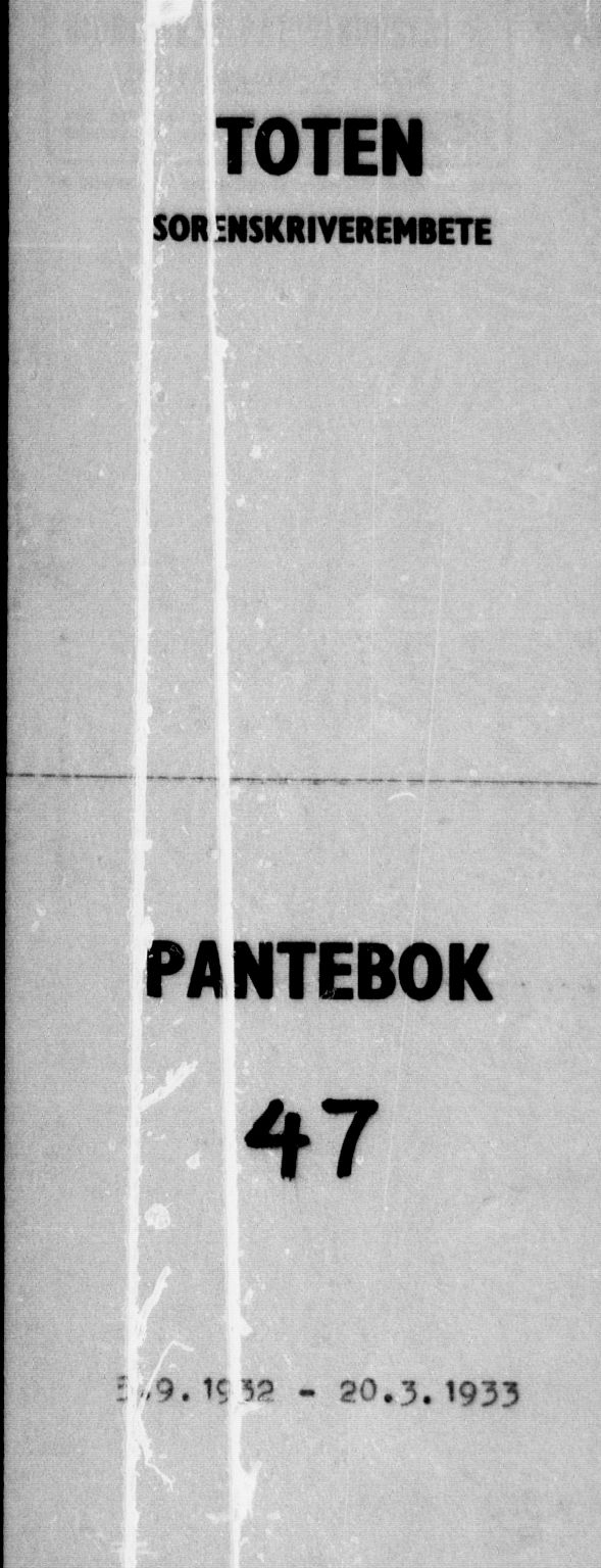 Toten tingrett, SAH/TING-006/H/Hb/Hba/L0047: Pantebok nr. 47, 1935-1933