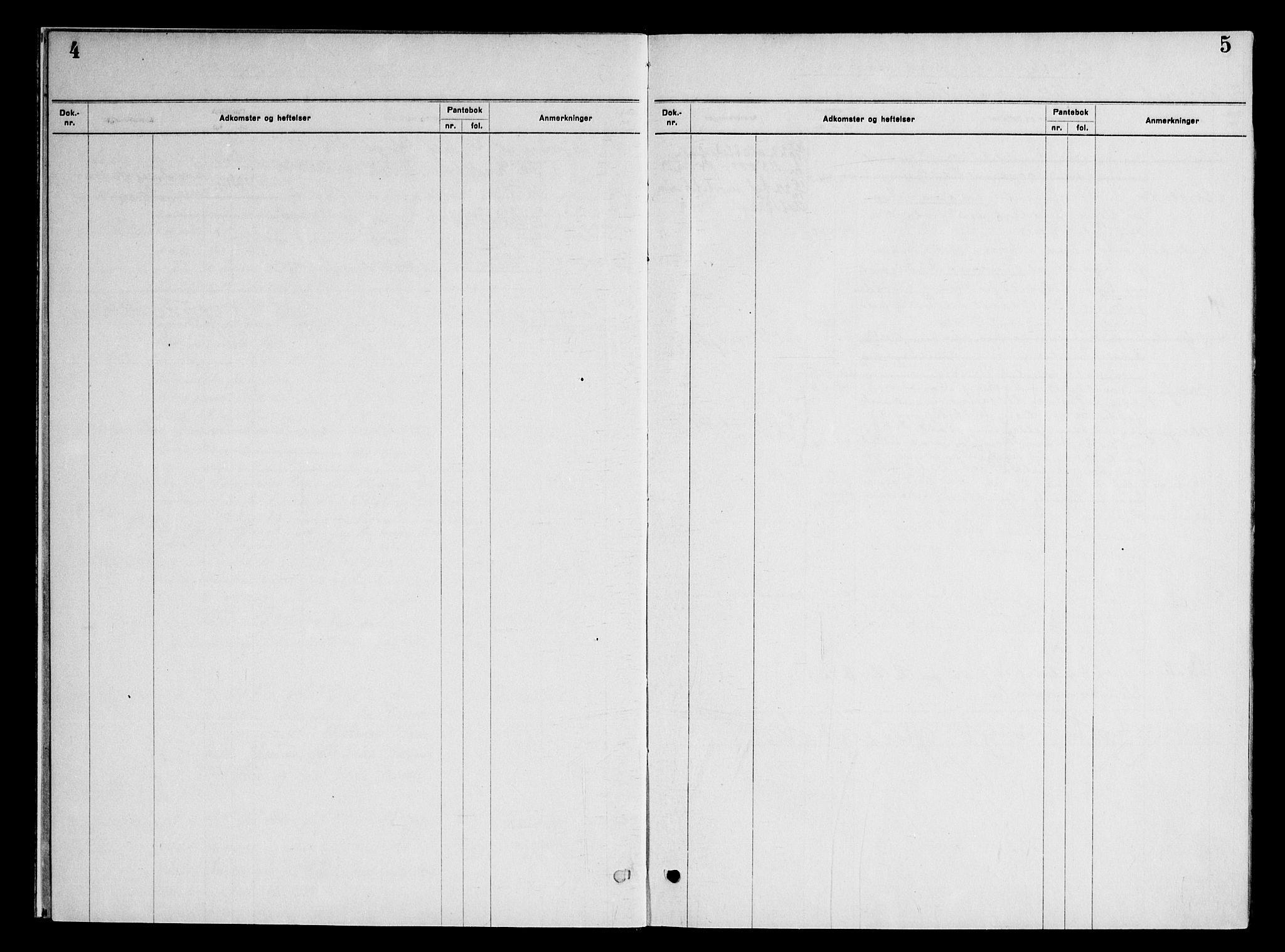 Moss byfogd, SAO/A-10863/G/Ga/Gaf/L0003: Panteregister nr. VI 3, 1921-1921, s. 4-5