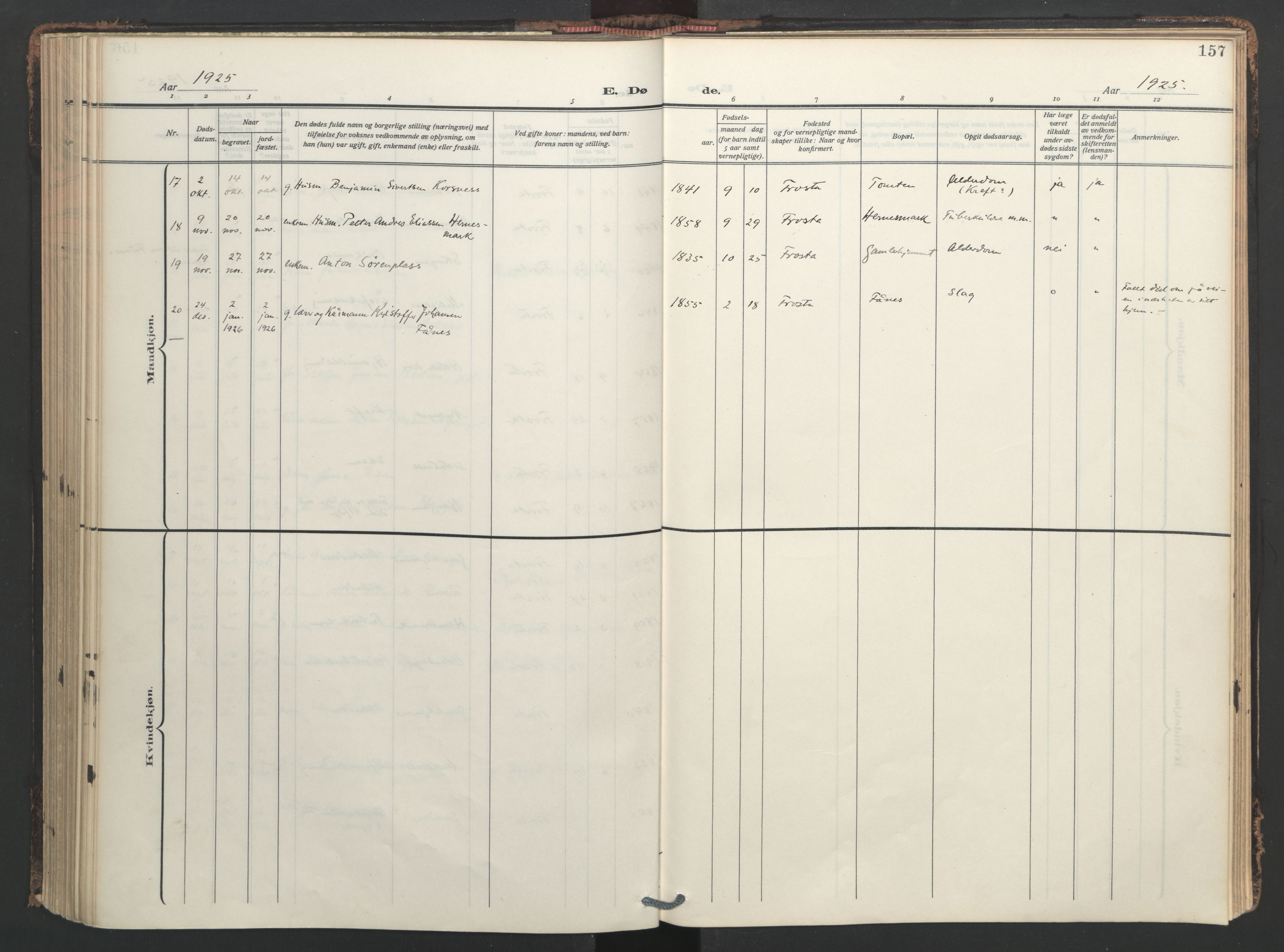 Ministerialprotokoller, klokkerbøker og fødselsregistre - Nord-Trøndelag, SAT/A-1458/713/L0123: Ministerialbok nr. 713A12, 1911-1925, s. 157