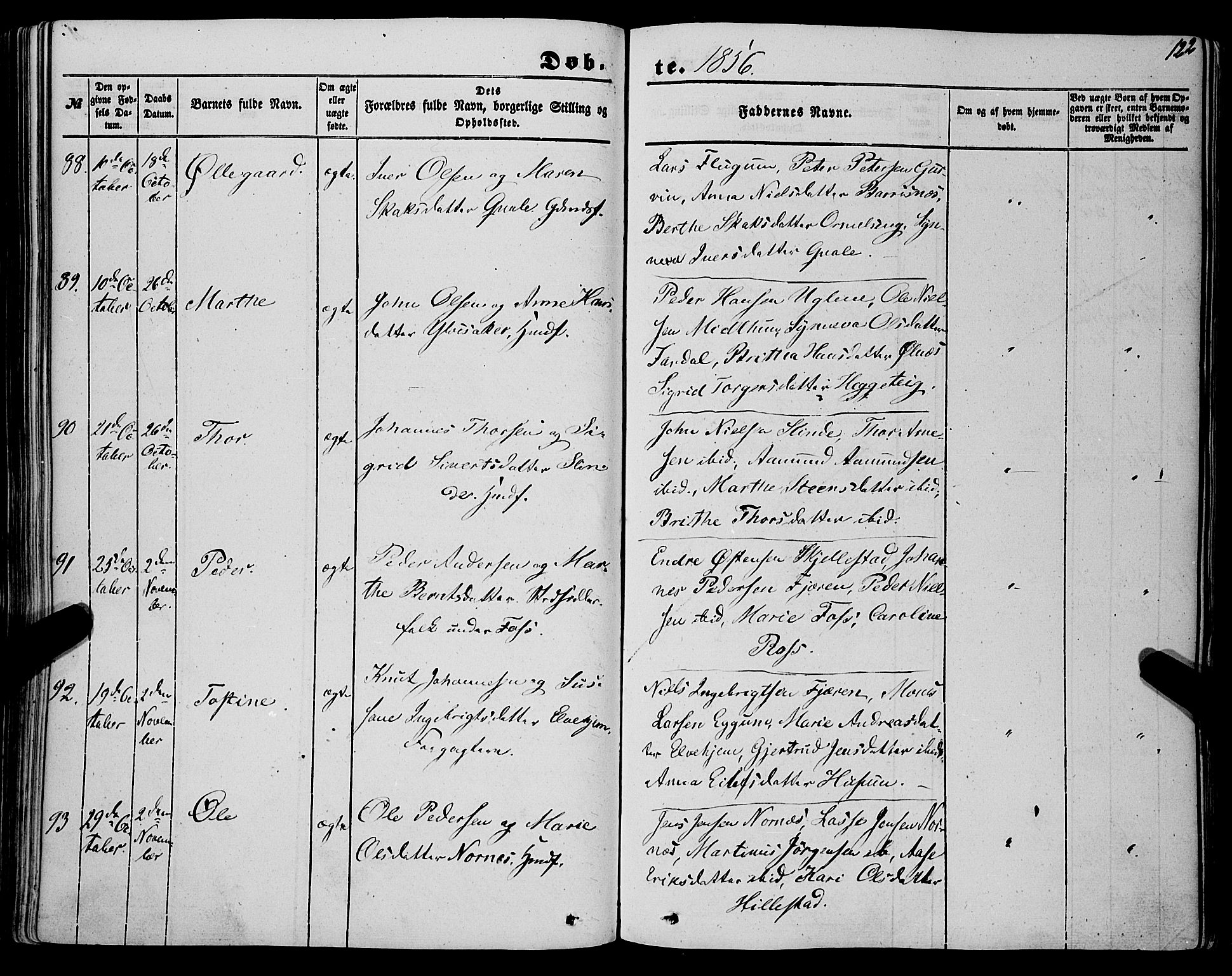 Sogndal sokneprestembete, AV/SAB-A-81301/H/Haa/Haaa/L0012I: Ministerialbok nr. A 12I, 1847-1859, s. 122