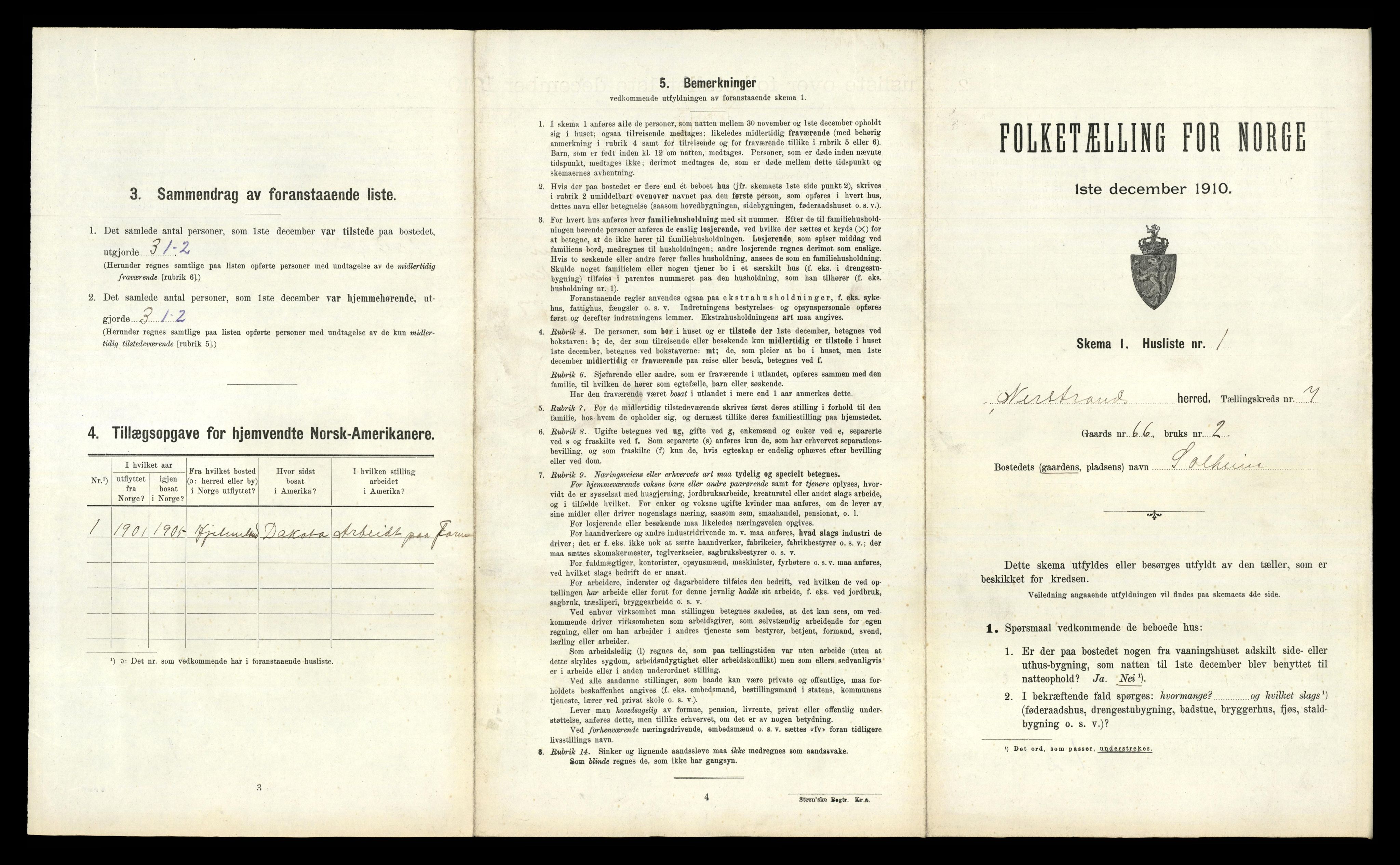 RA, Folketelling 1910 for 1139 Nedstrand herred, 1910, s. 493