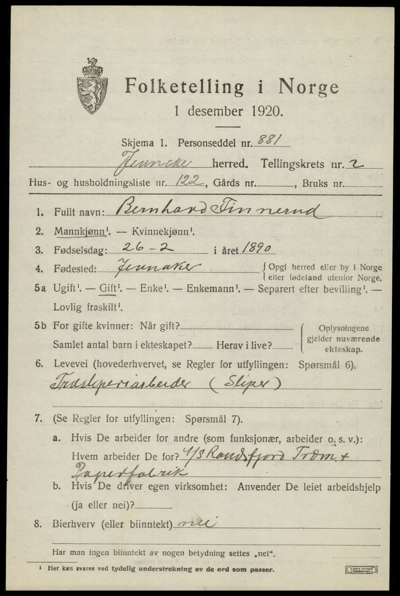 SAH, Folketelling 1920 for 0532 Jevnaker herred, 1920, s. 3161