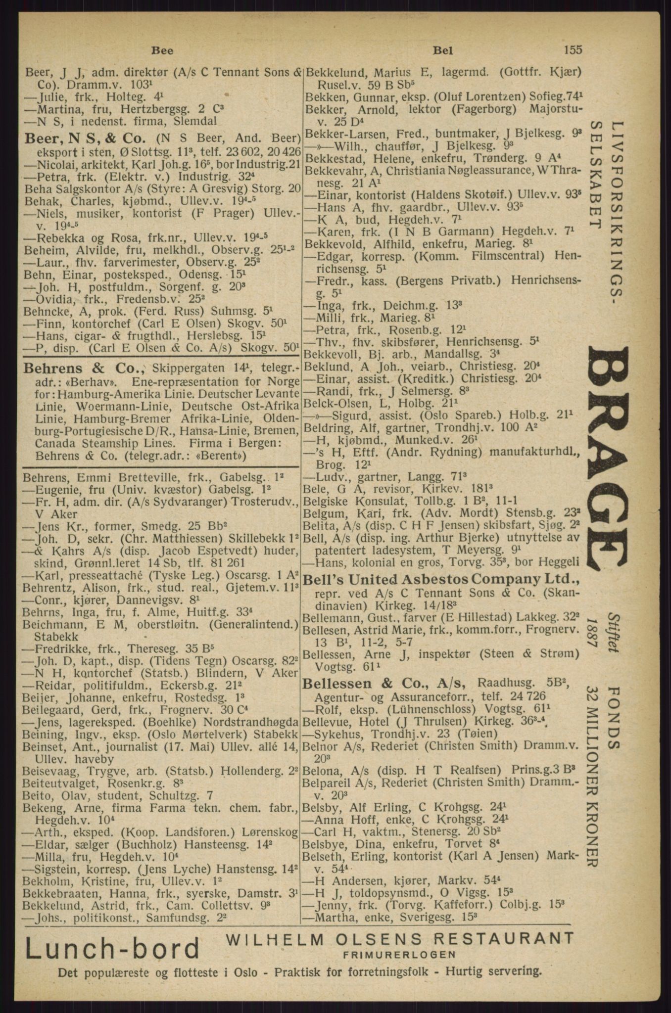 Kristiania/Oslo adressebok, PUBL/-, 1927, s. 155