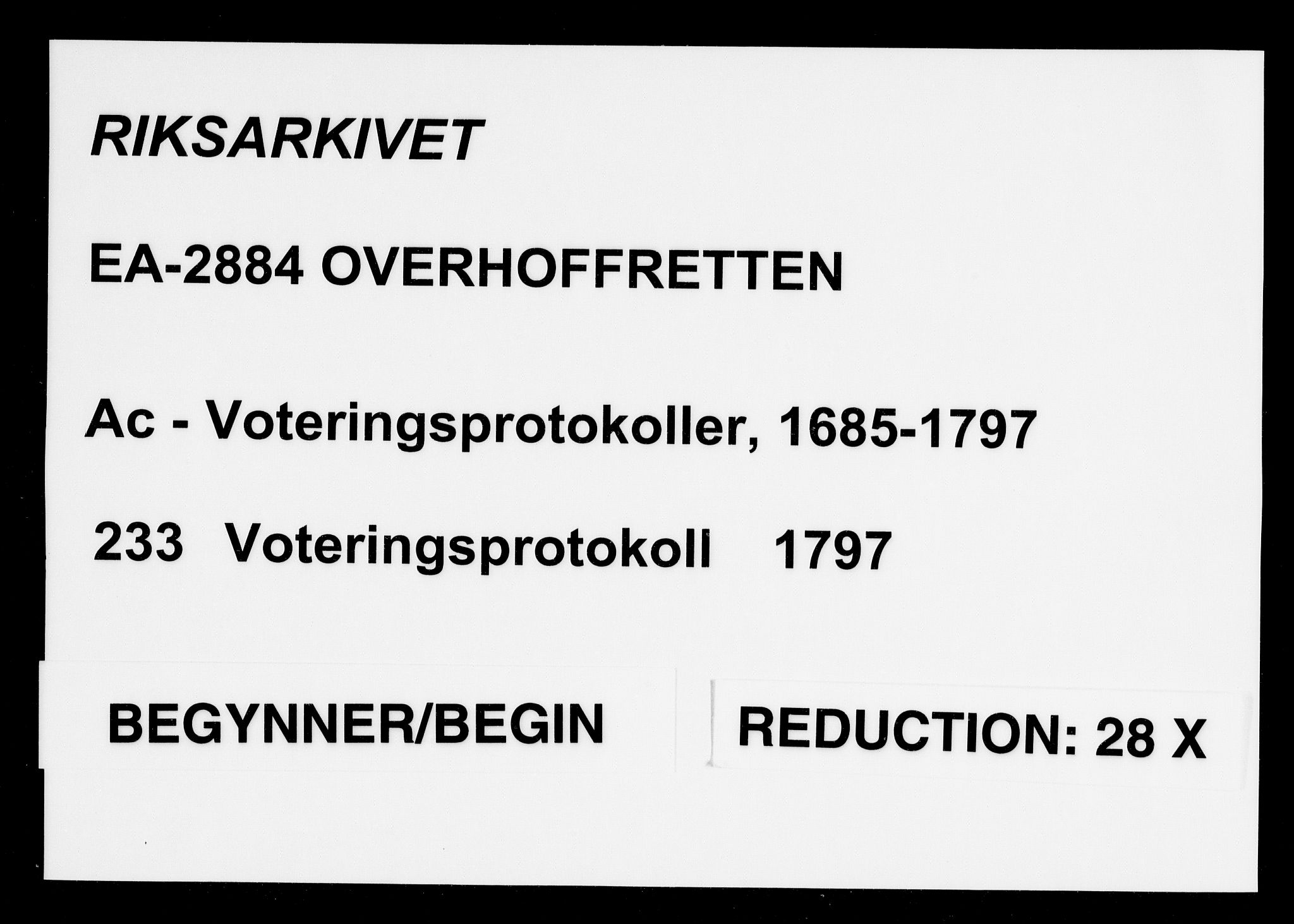 Overhoffretten 1667-1797, AV/RA-EA-2884/Ac/L0233: Voteringsprotokoll, 1797