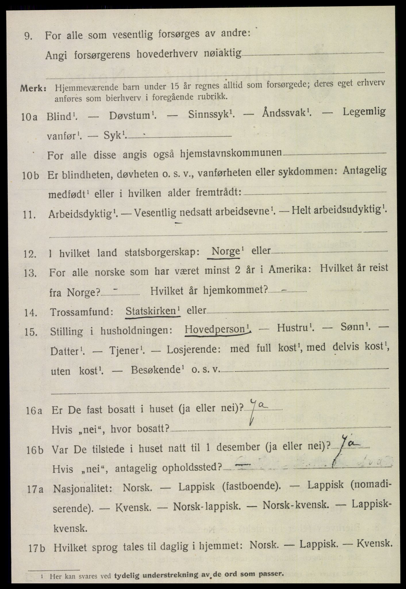 SAT, Folketelling 1920 for 1718 Leksvik herred, 1920, s. 3309