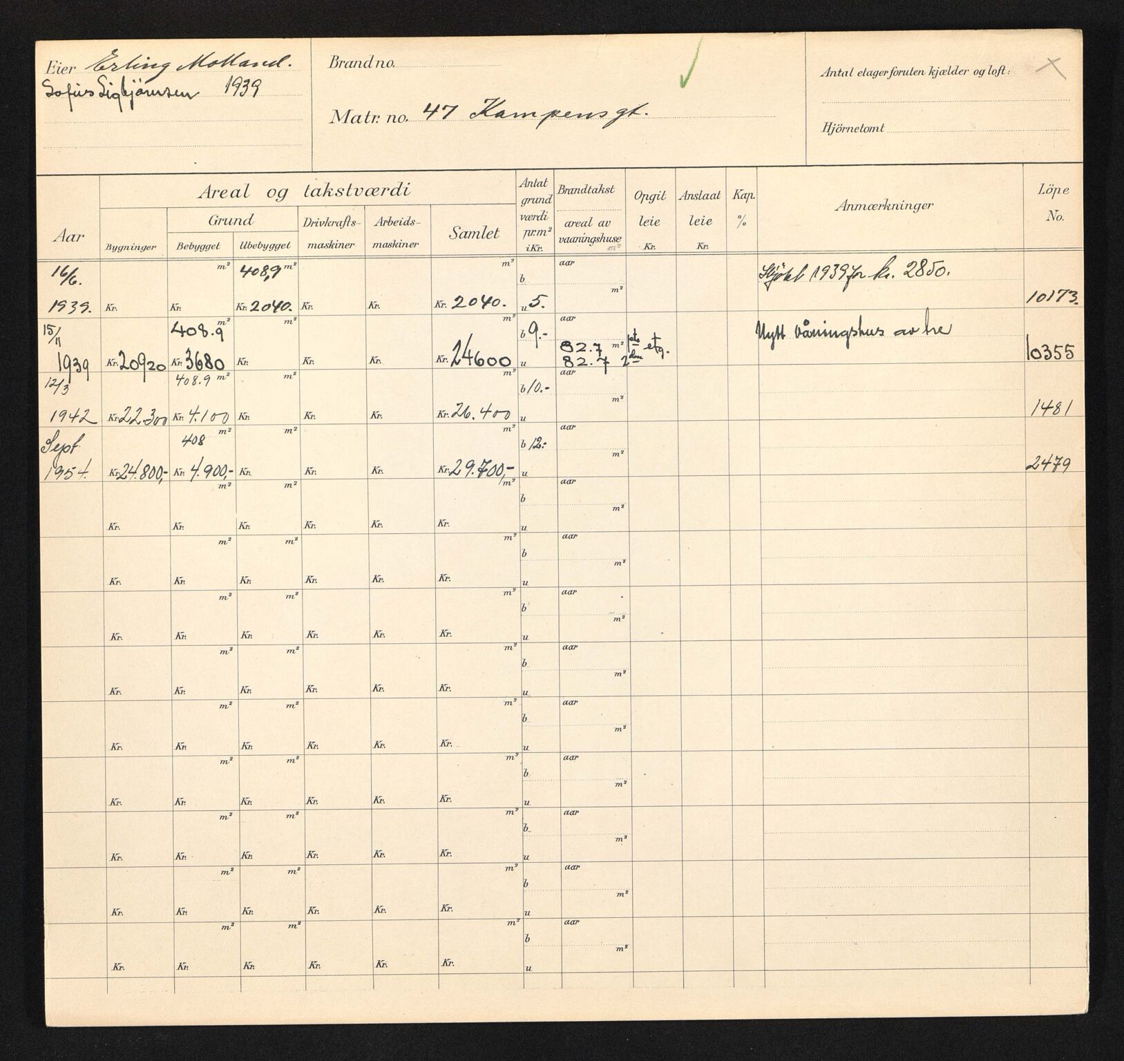 Stavanger kommune. Skattetakstvesenet, BYST/A-0440/F/Fa/Faa/L0023/0002: Skattetakstkort / Kampensgata 47 - 68