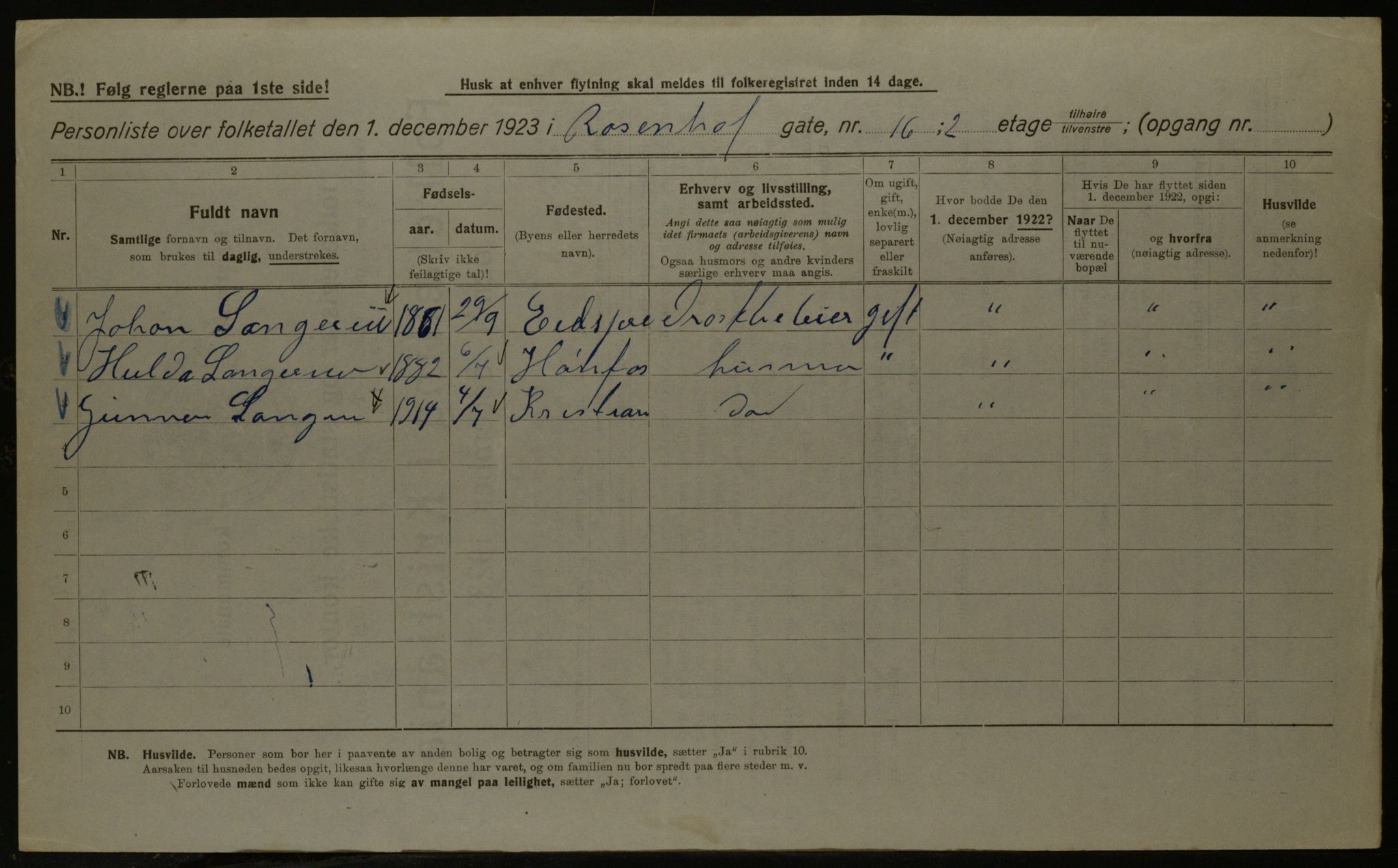 OBA, Kommunal folketelling 1.12.1923 for Kristiania, 1923, s. 92637