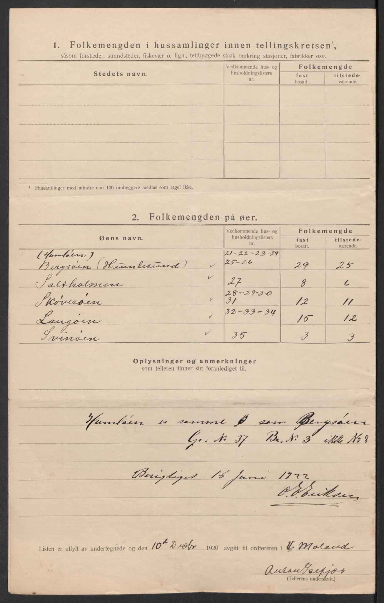 SAK, Folketelling 1920 for 0926 Vestre Moland herred, 1920, s. 35