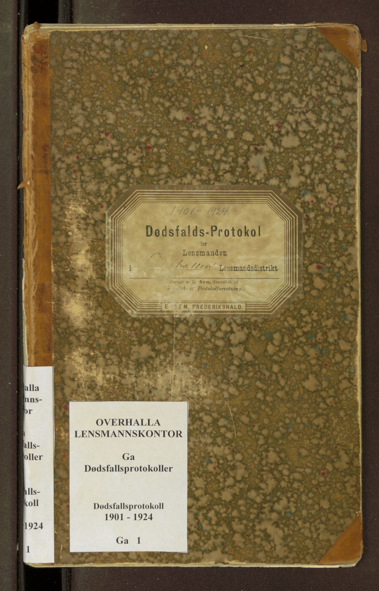 Overhalla lensmannskontor, SAT/A-1038/2/Ga/L0001: Dødsfallsprotokoll, 1901-1924