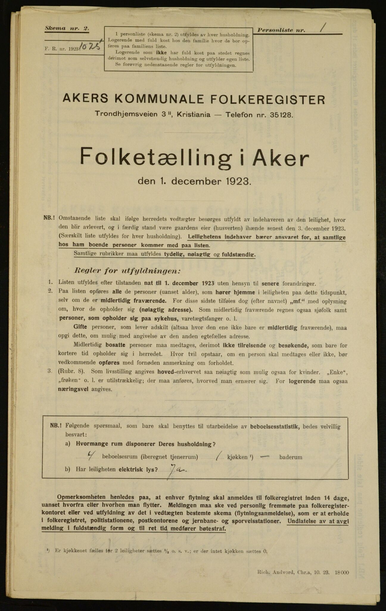 , Kommunal folketelling 1.12.1923 for Aker, 1923, s. 6243