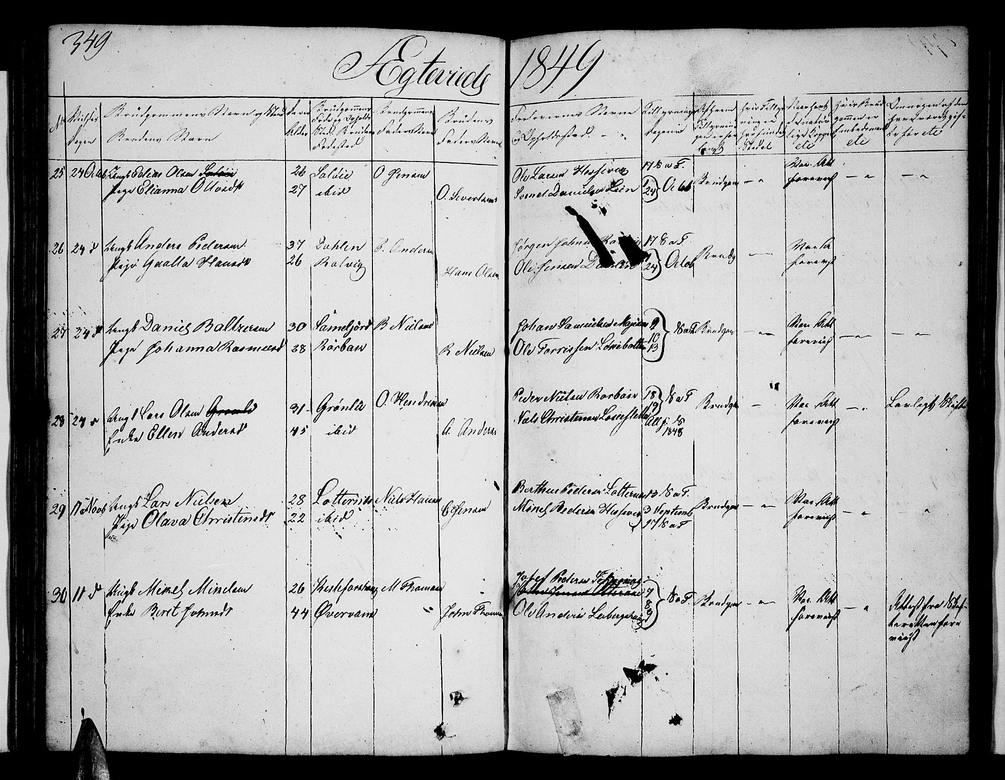 Ibestad sokneprestembete, AV/SATØ-S-0077/H/Ha/Hab/L0003klokker: Klokkerbok nr. 3, 1833-1852, s. 349
