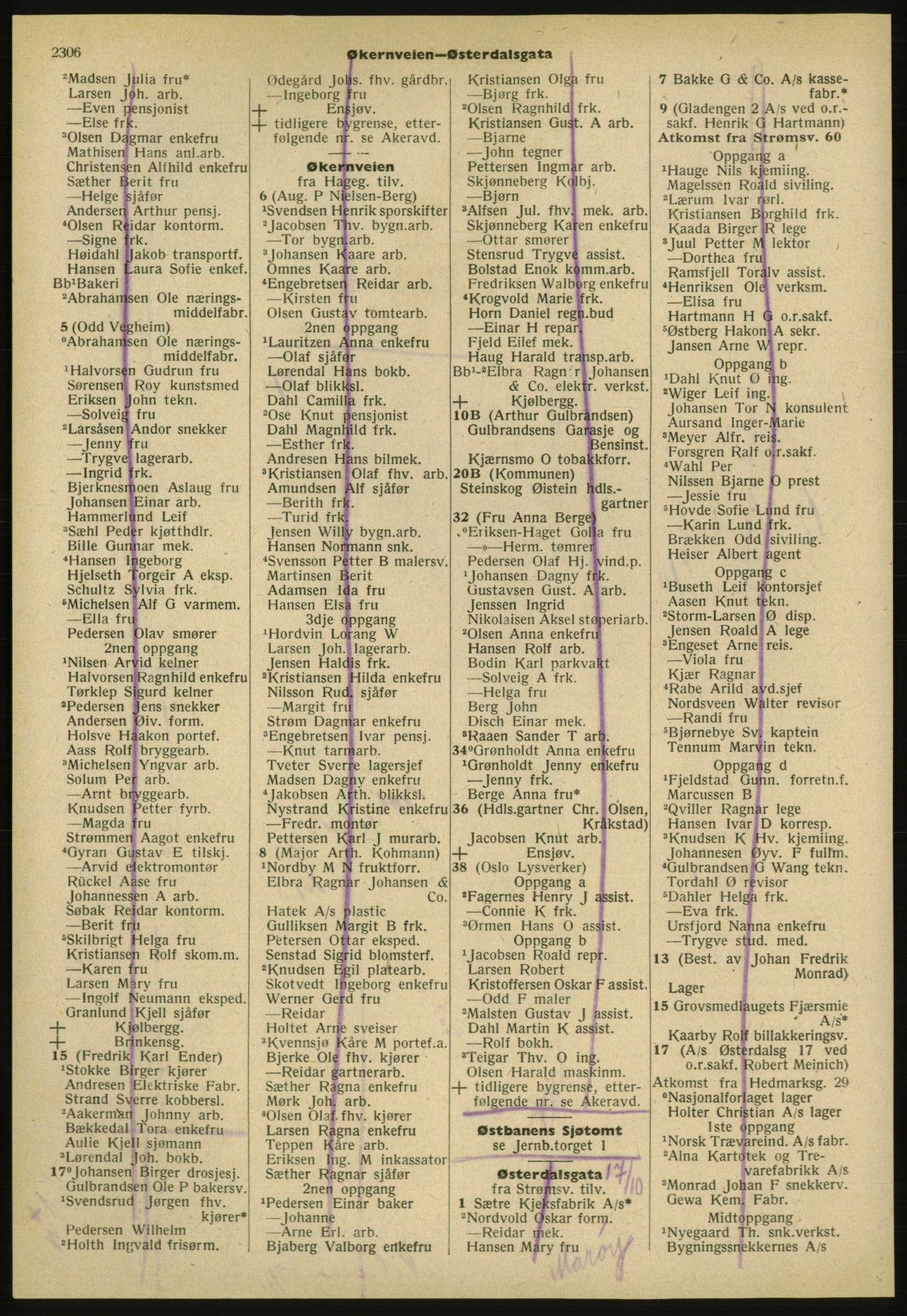 Kristiania/Oslo adressebok, PUBL/-, 1952, s. 2306